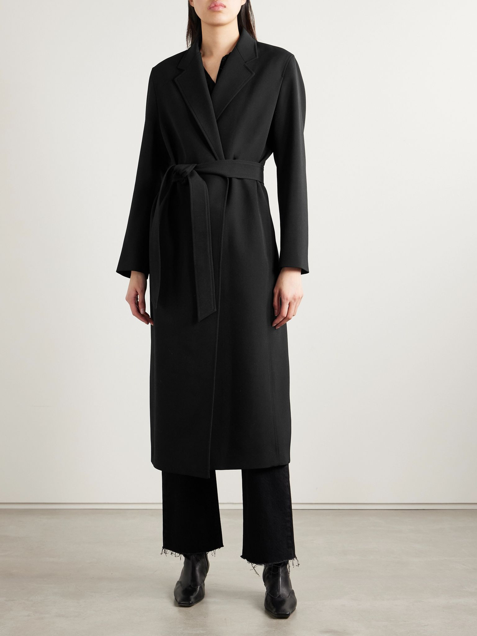 Bobby belted twill coat Black - 3