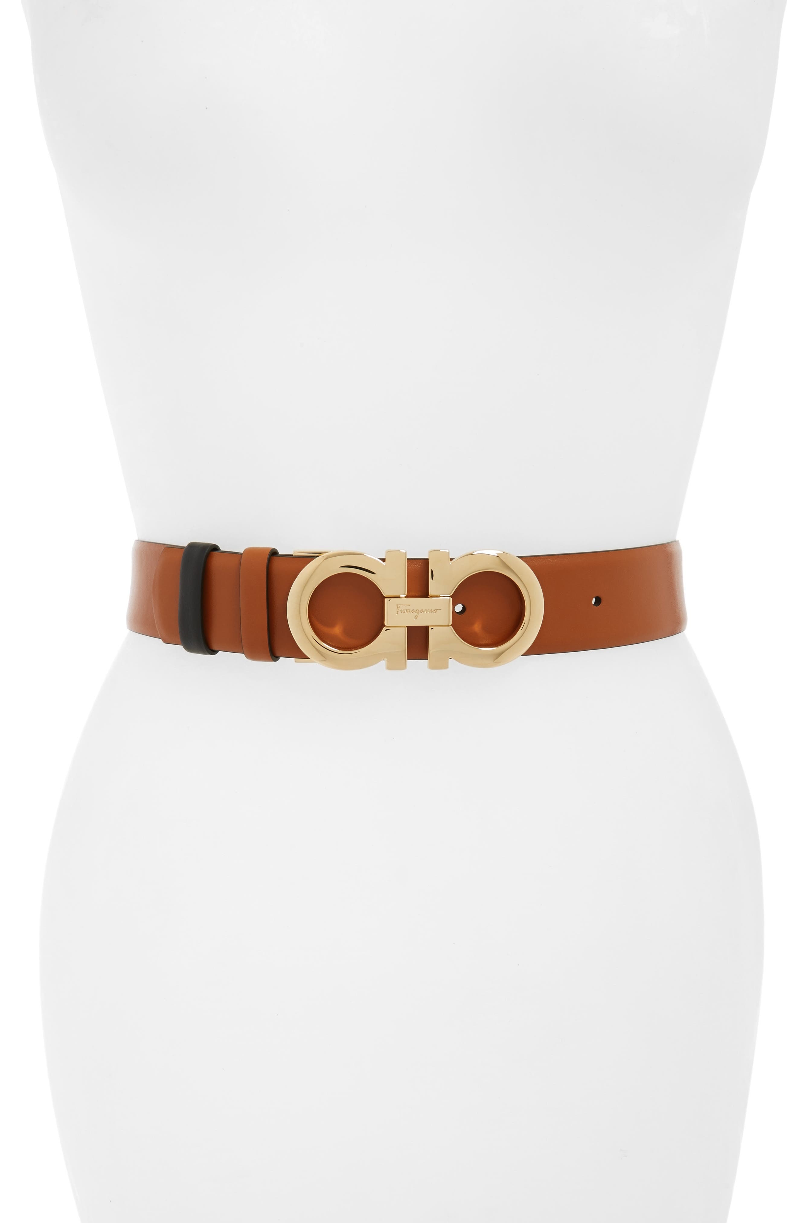 FERRAGAMO Reversible Double Gancio Belt in Sella Nero at Nordstrom - 1