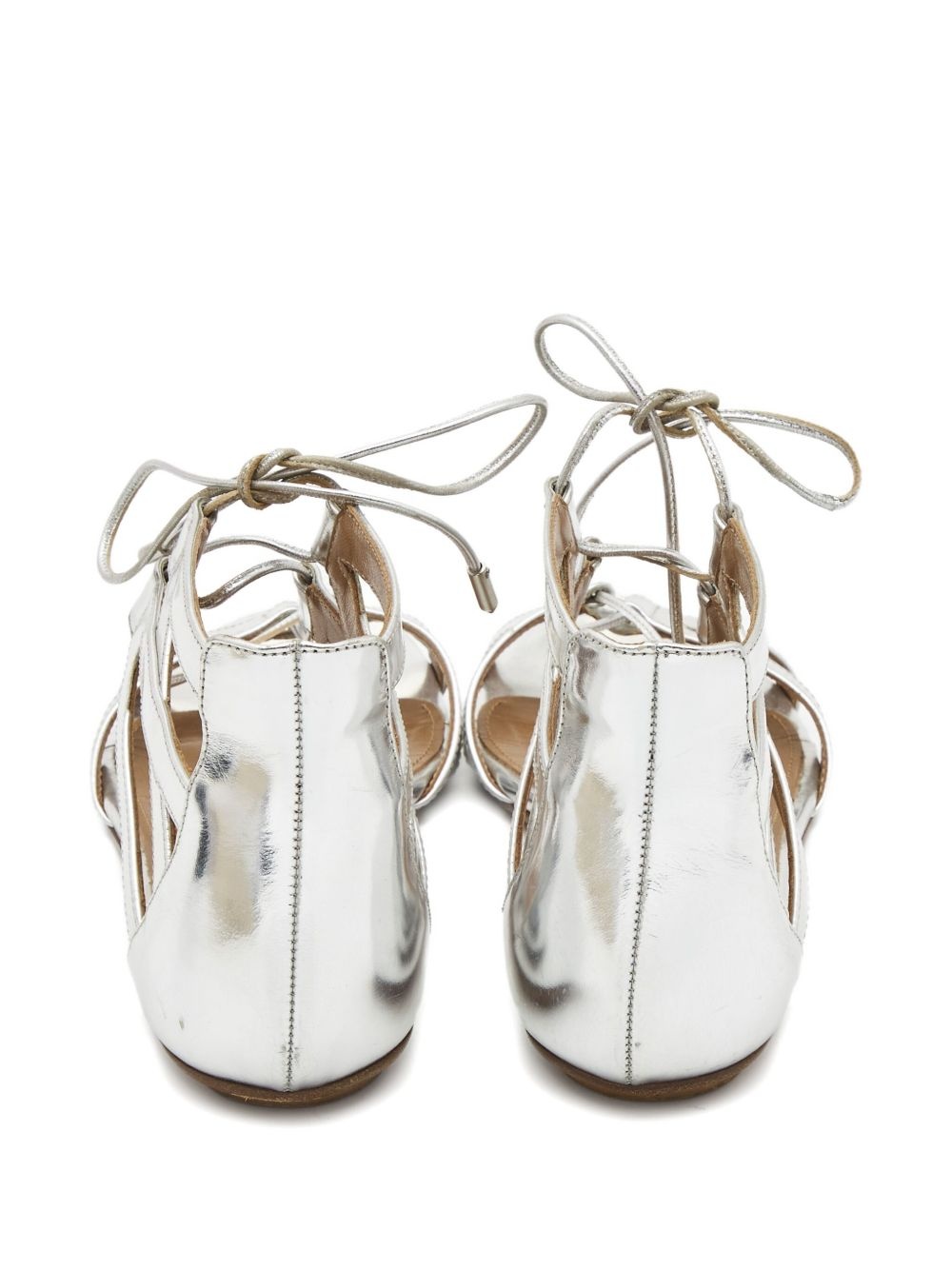 metallic leather sandals - 3