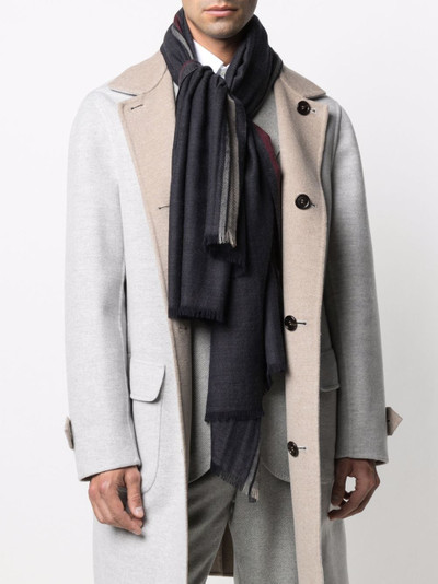 Brunello Cucinelli stripe detailing frayed scarf outlook