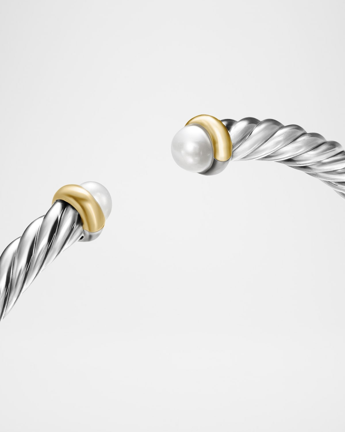 Cable Flex Bracelet with Gemstone in Silver and 14K Gold - 7