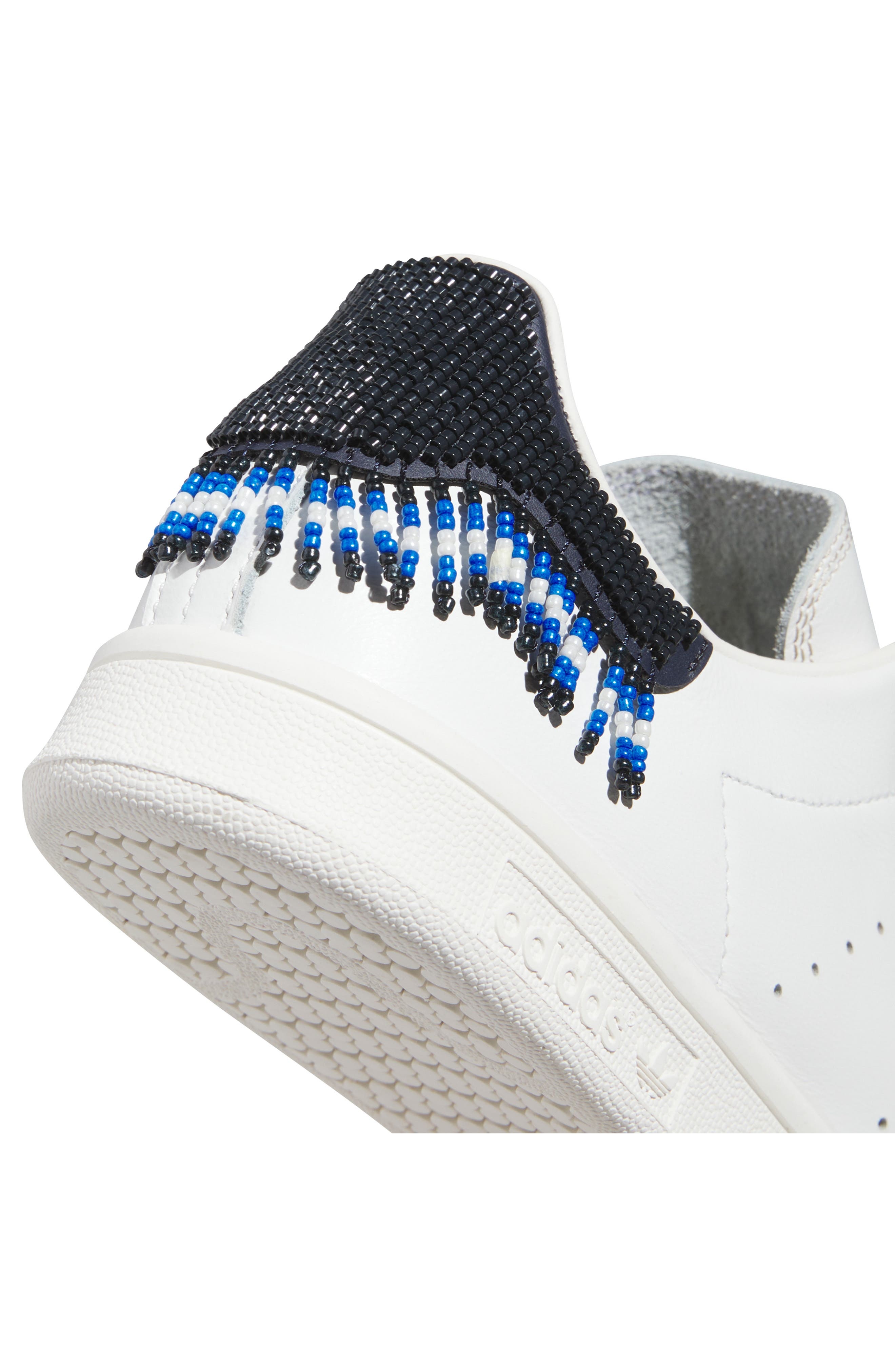 adidas x CLOT Stan Smith Low Top Sneaker in White/Navy/White at Nordstrom - 9