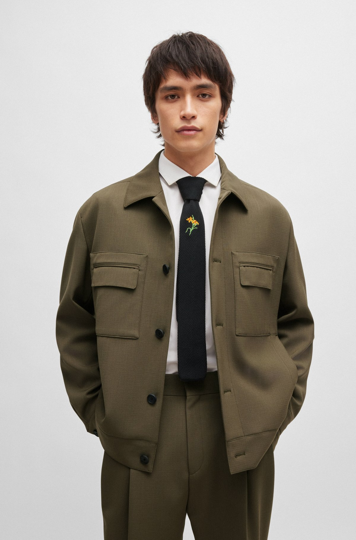 BUTTON-UP JACKET IN PERFORMANCE-STRETCH FABRIC - 2