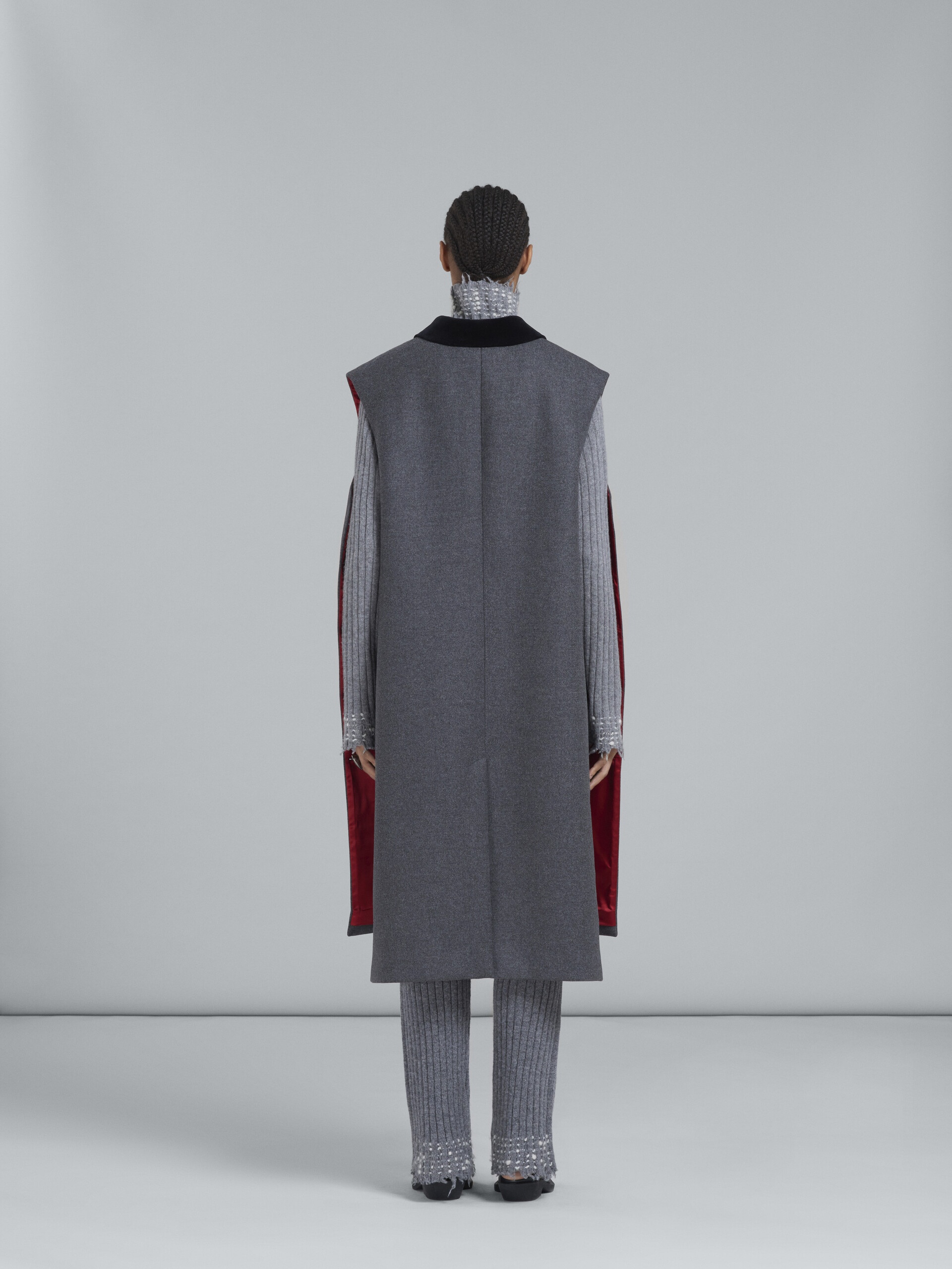 GREY OVERSIZED WOOL VEST - 3