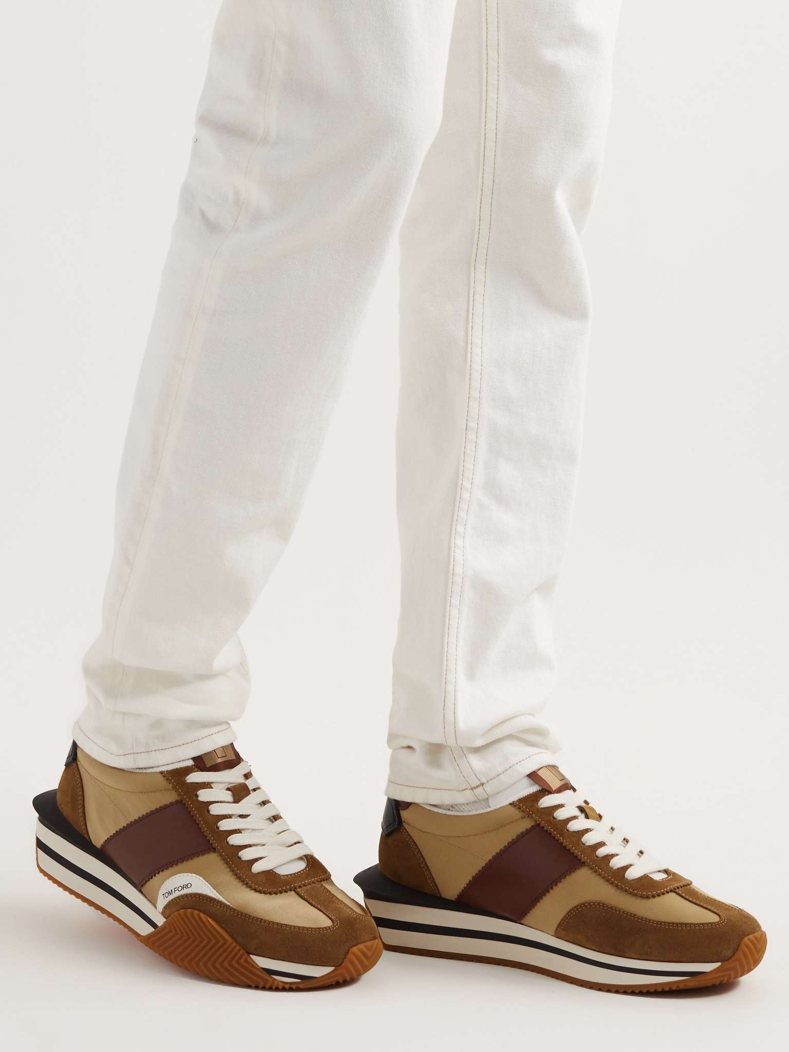 James Rubber-Trimmed Leather, Suede and Nylon Sneakers - 3