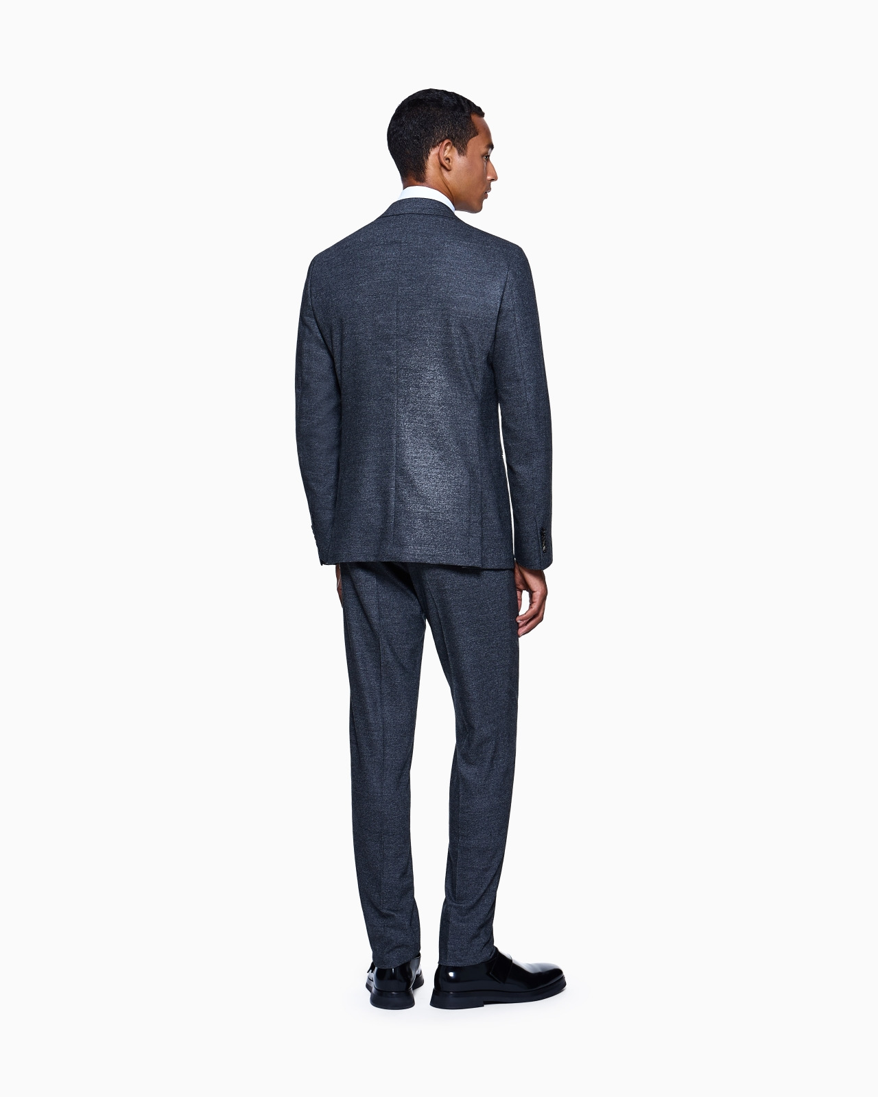 NAPOLI LINE DOUBLE-BREASTED SUIT IN DENIM-EFFECT VIRGIN WOOL AND CASHMERE - 3