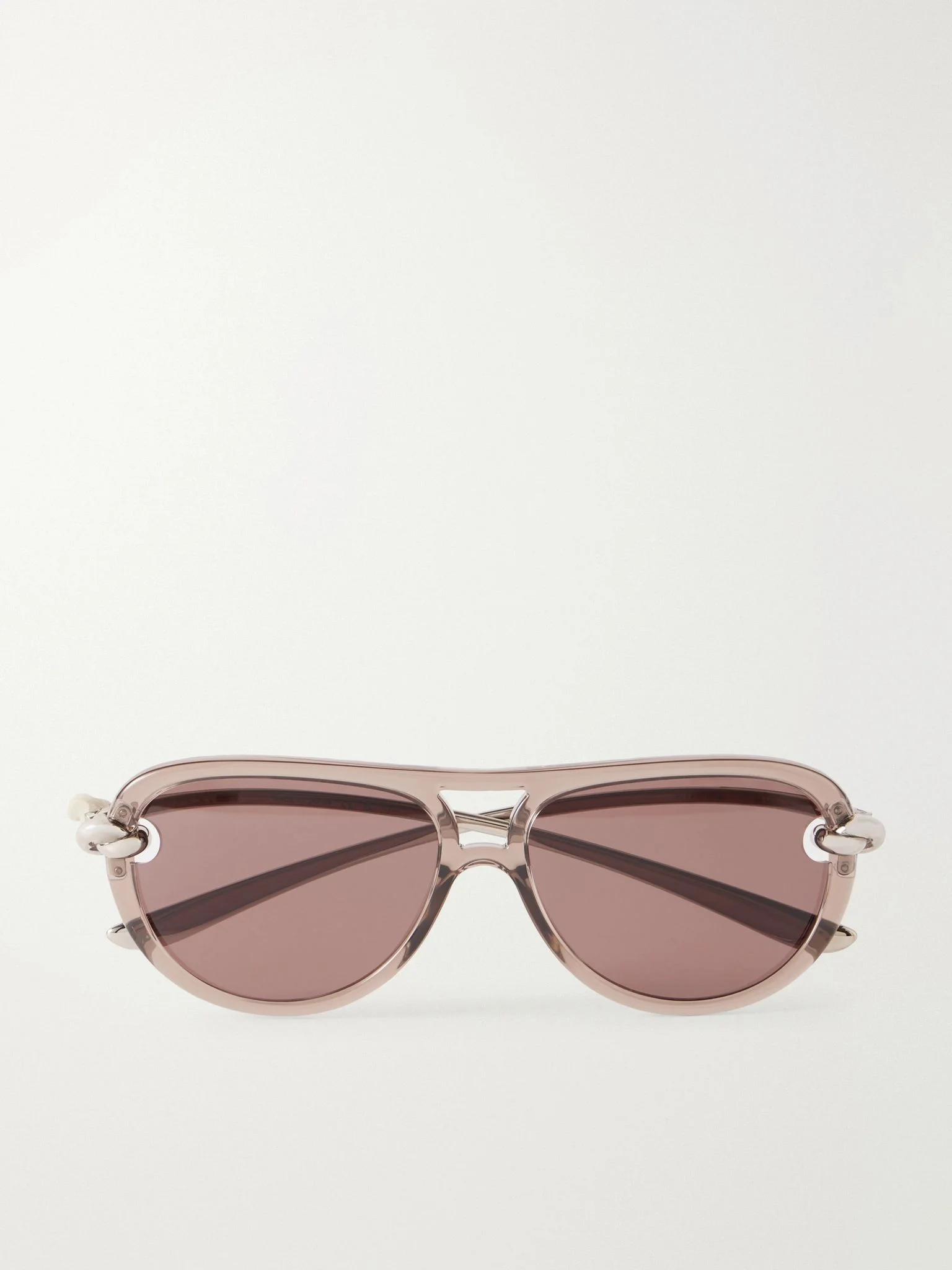 New Knot aviator-style silver-tone injected sunglasses Brown - 1