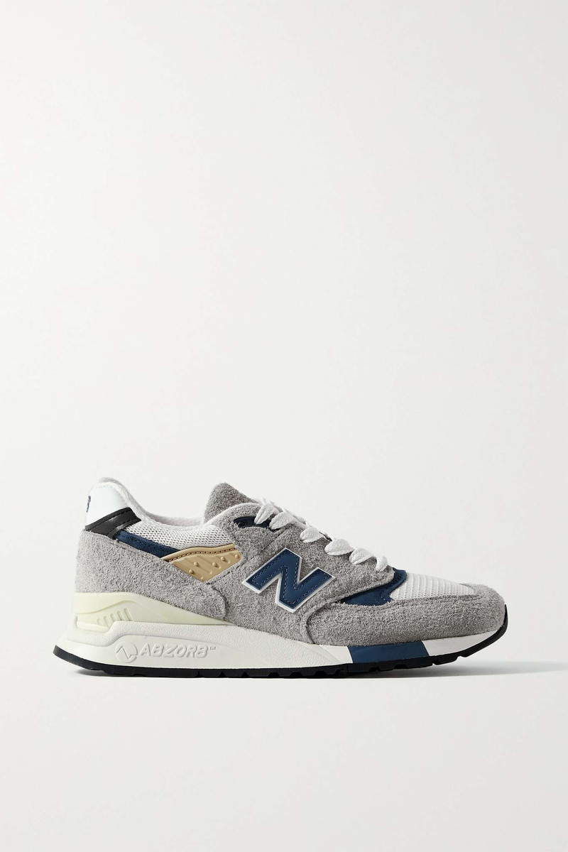 Made in USA 998 Core rubber-trimmed leather, mesh and suede sneakers - 1