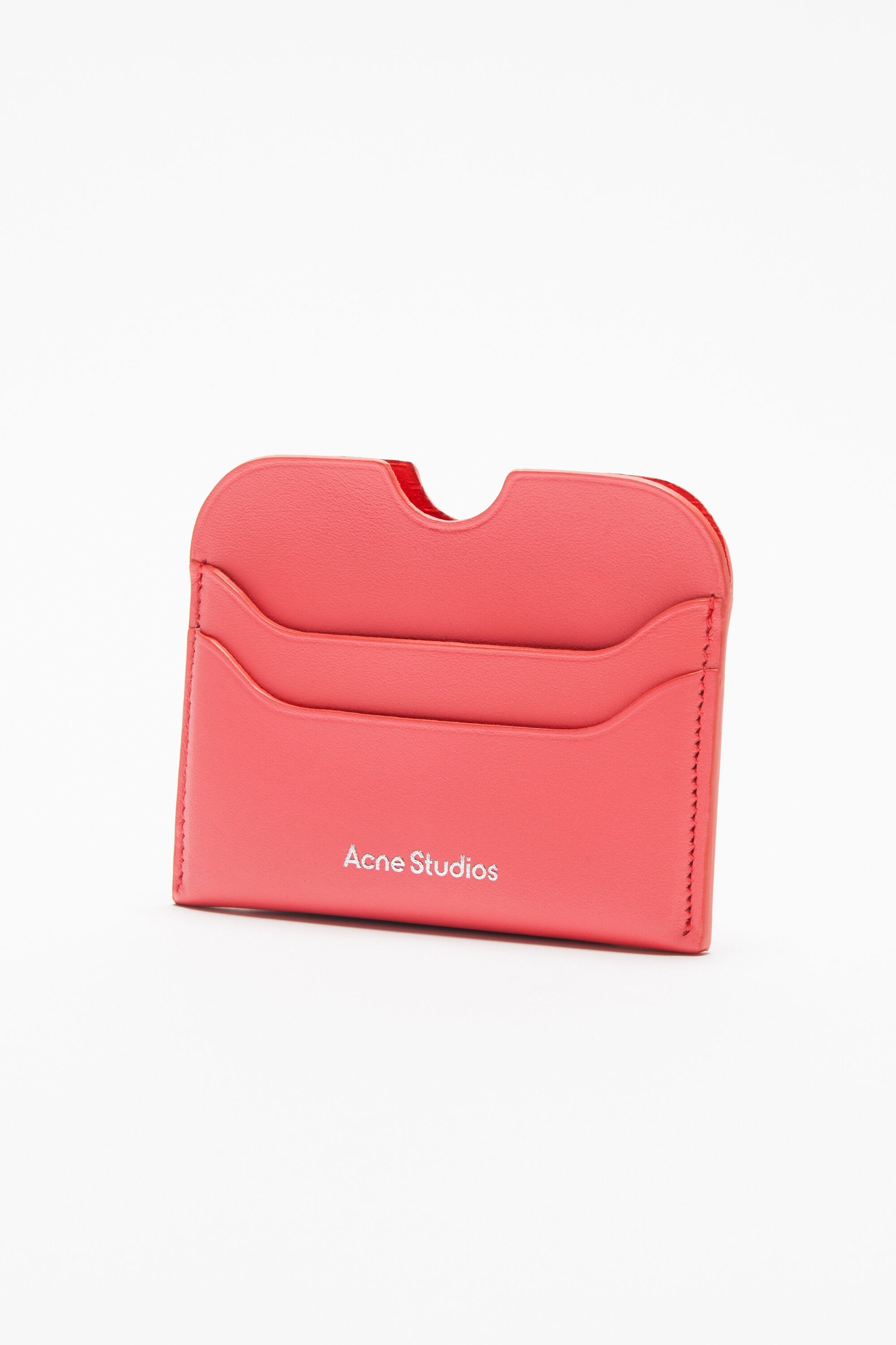 Leather card holder - Electric pink - 3
