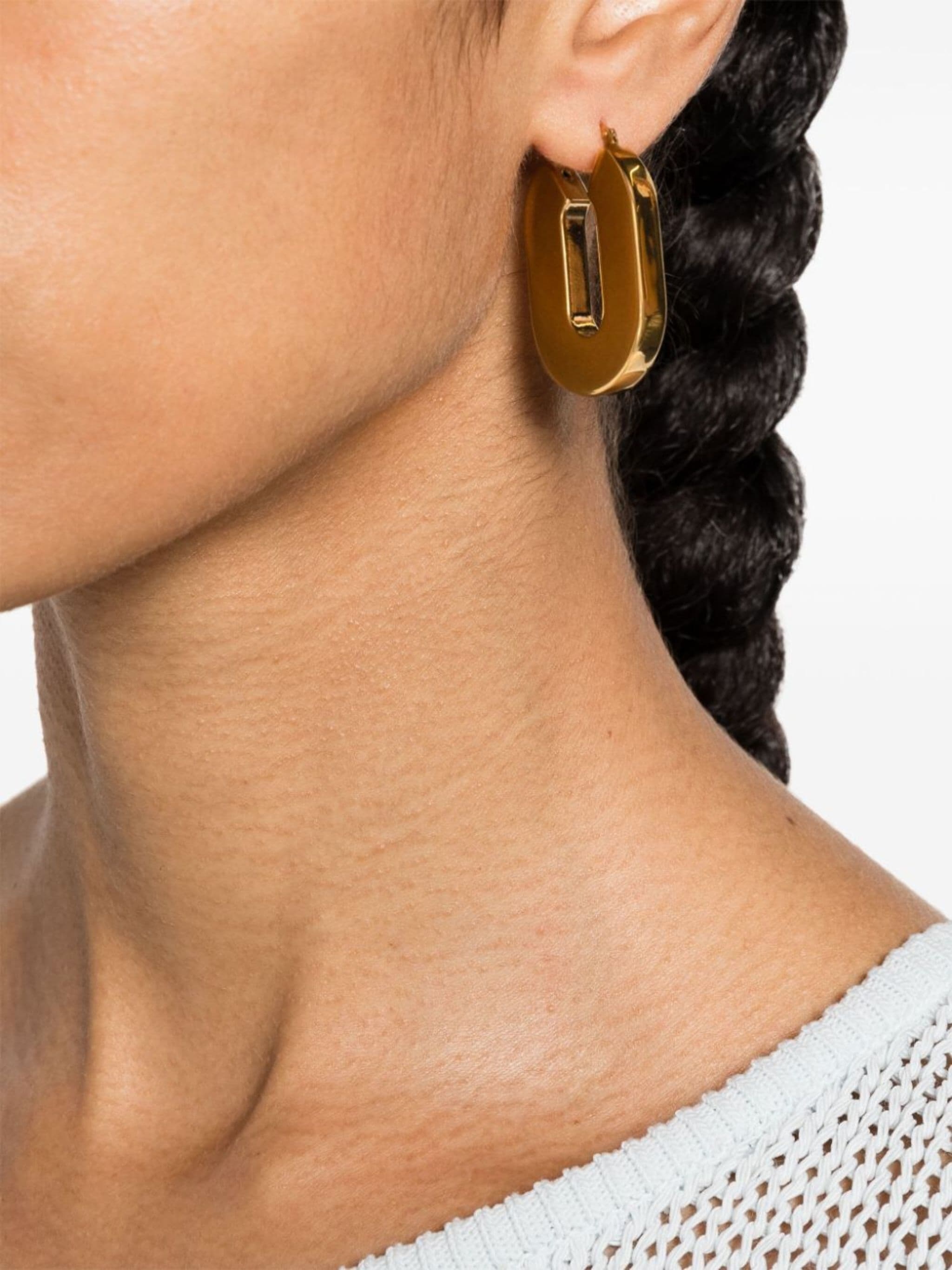 polished hinged hoop earrings - 2