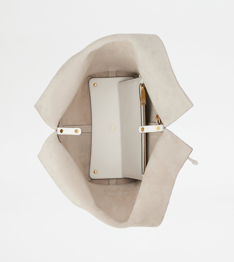 TOD'S DI BAG FOLIO SHOULDER BAG IN LEATHER LARGE - WHITE 5