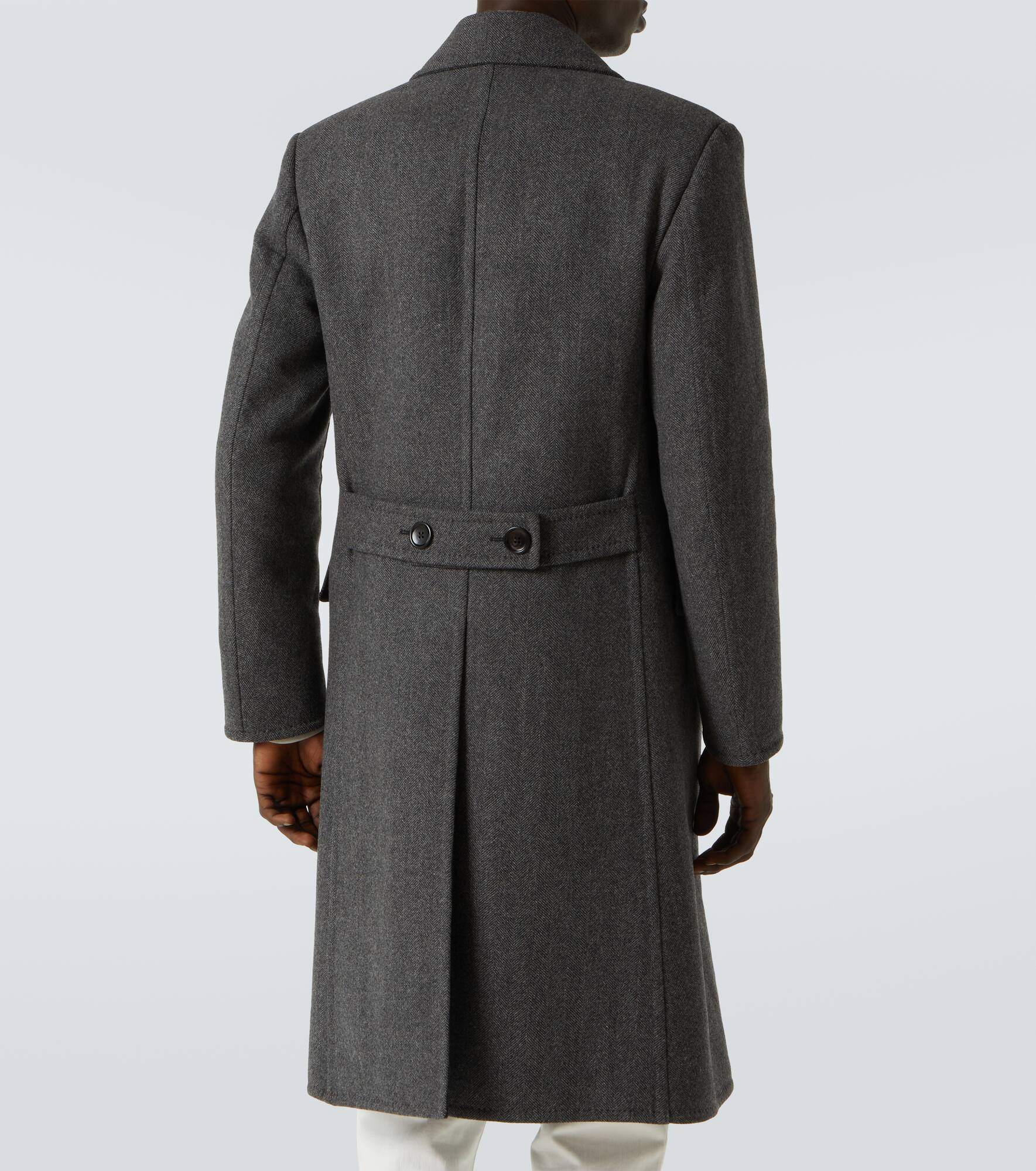 Double-breasted virgin wool coat - 4
