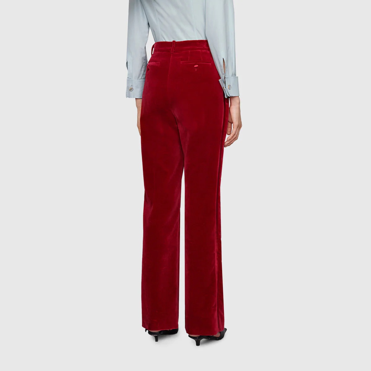 Stretch velvet flared pant - 4