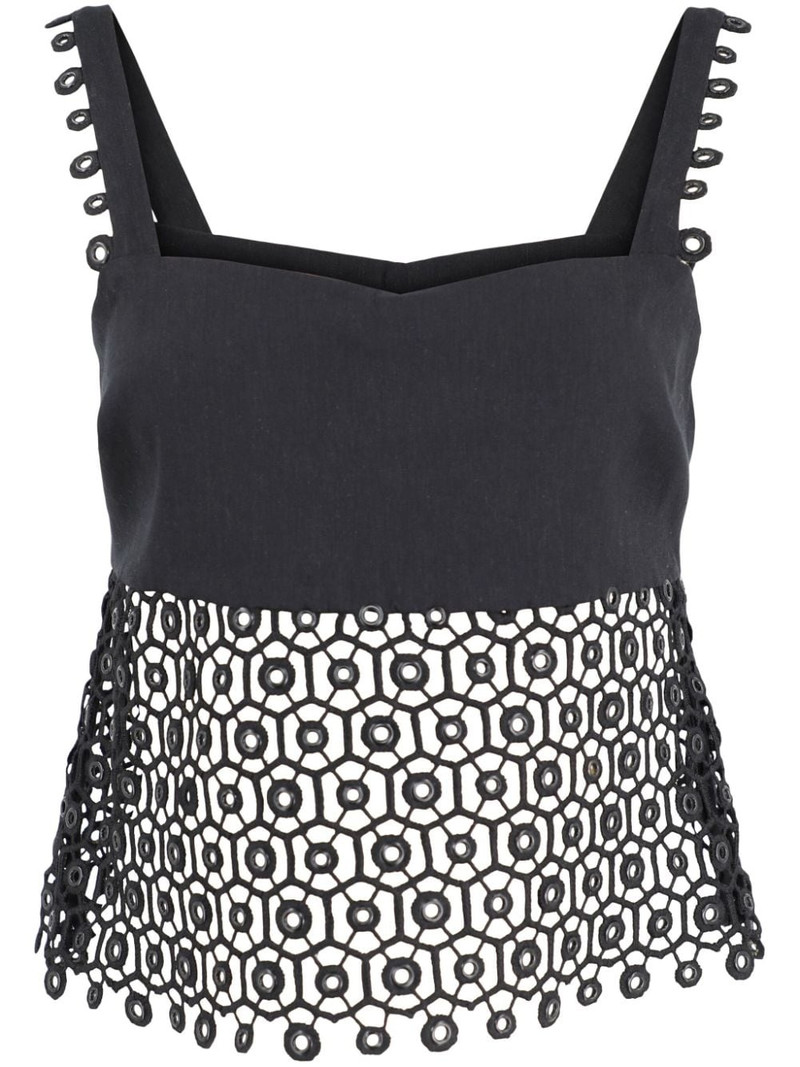Dorian eyelet-embellished sleeveless top 1