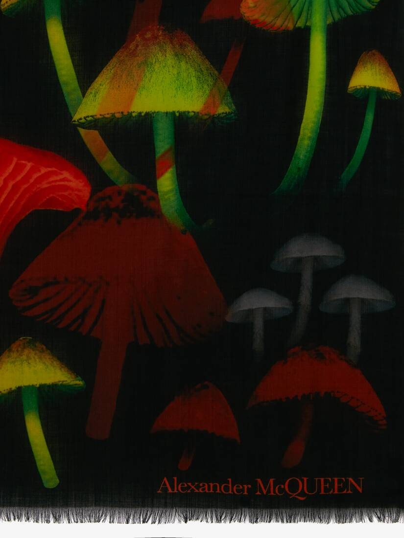 Women's Psychedelic Mushroom Stole in Black/red - 3