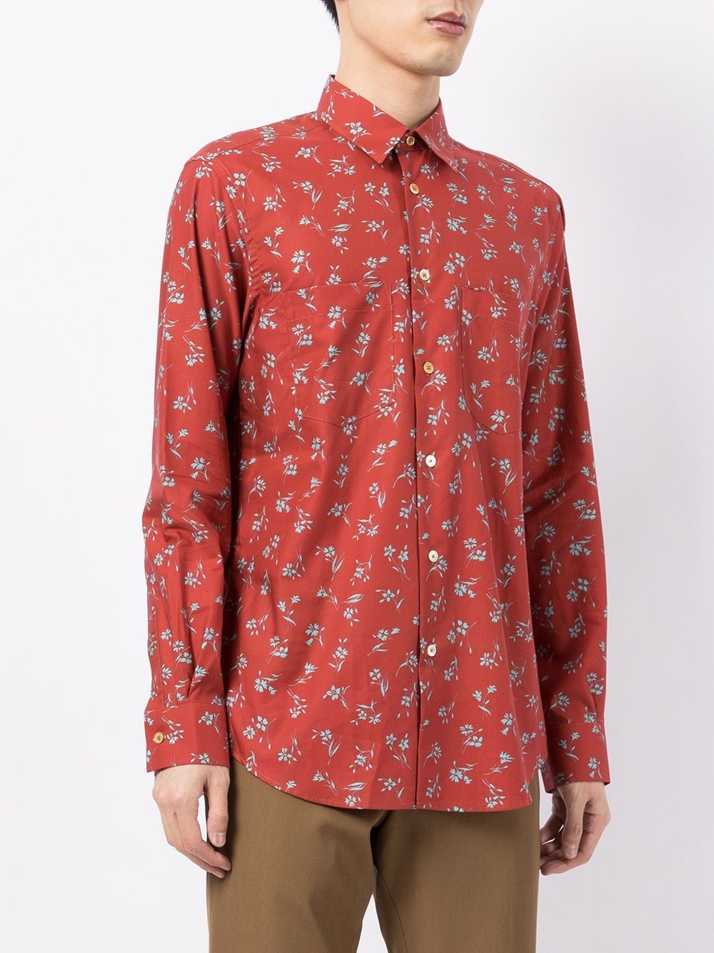 floral-print buttoned-up shirt - 3