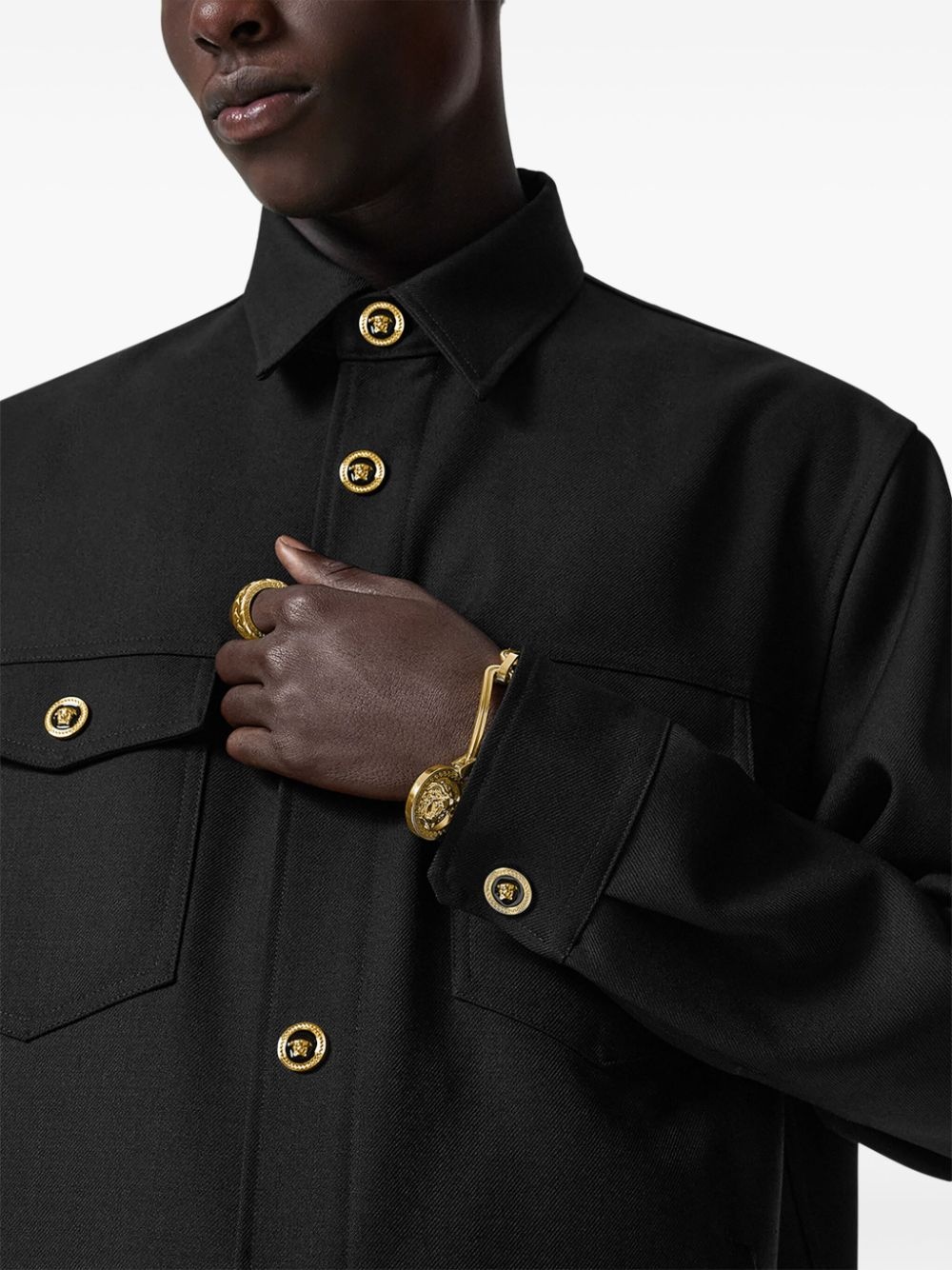 Medusa Head buttoned jacket - 5