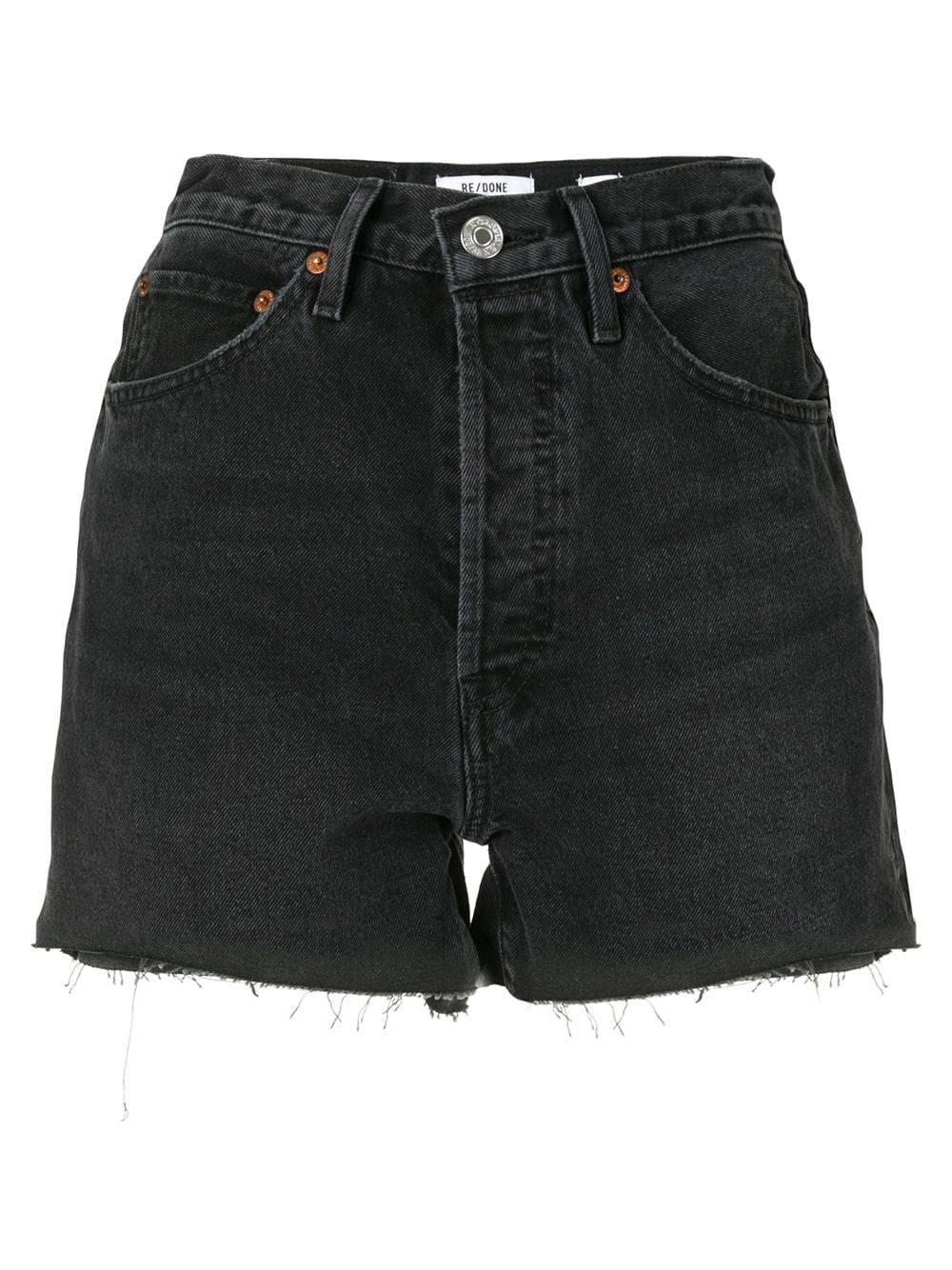 raw-edge denim shorts - 1