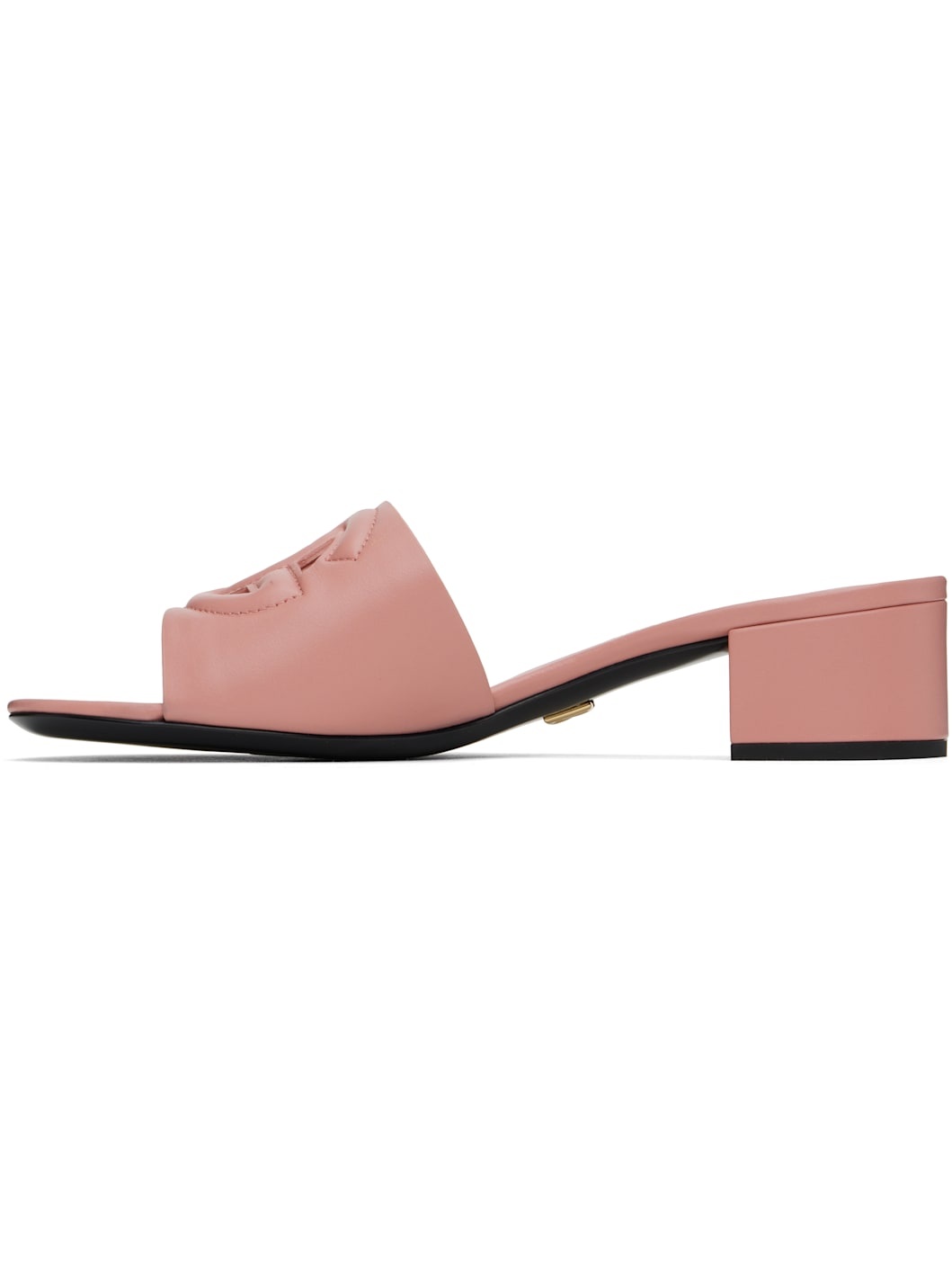 Pink Calfskin 'DG' Logo Heeled Sandals - 3