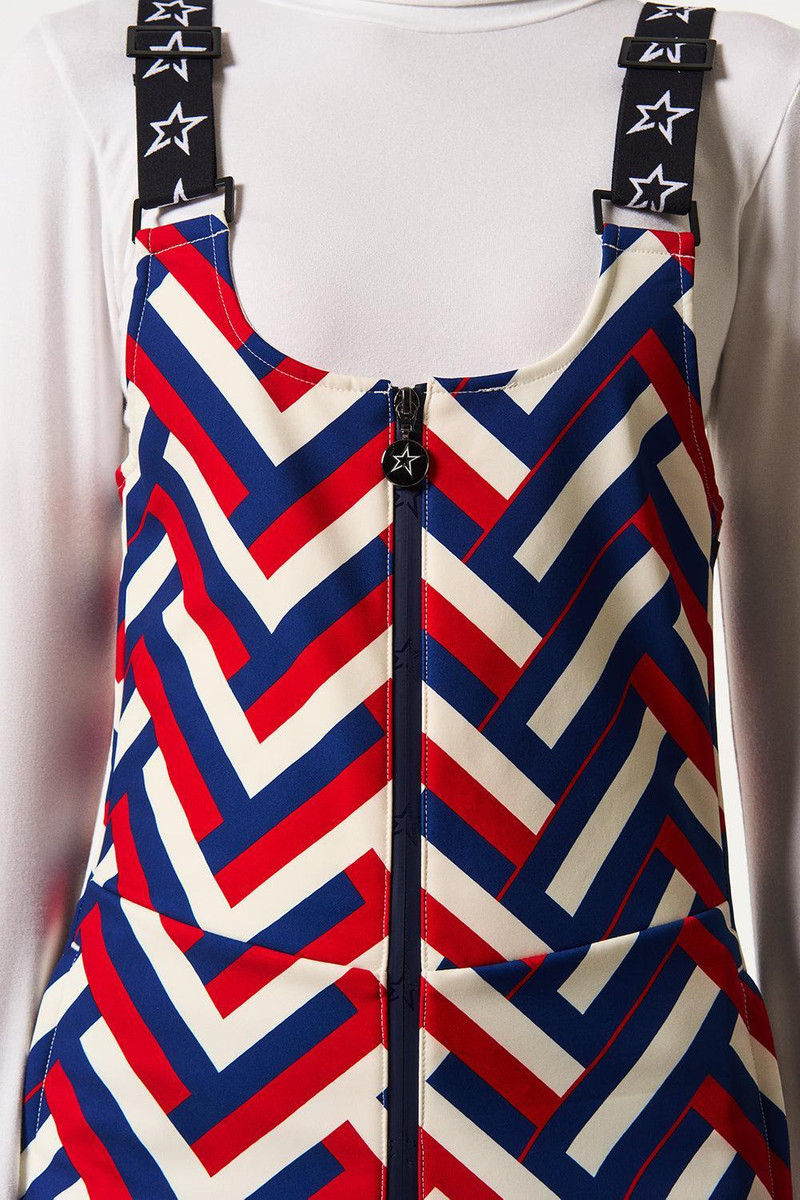 PERFECT MOMENT JG Bib Ski Pant - Waffle Print Red outlook