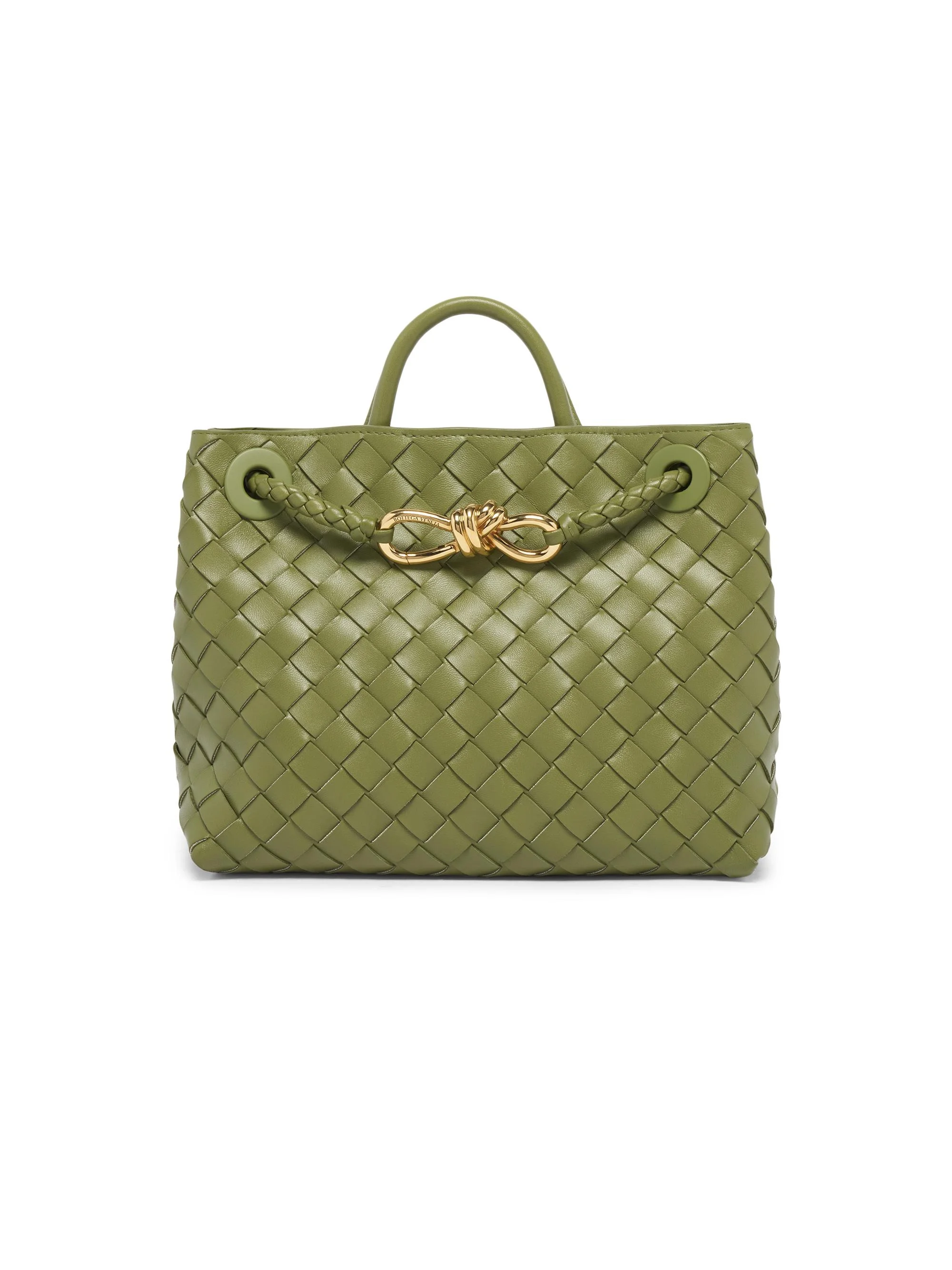 Women's Andiamo Small Intrecciato-Leather Top-Handle Bag - Matcha - 1