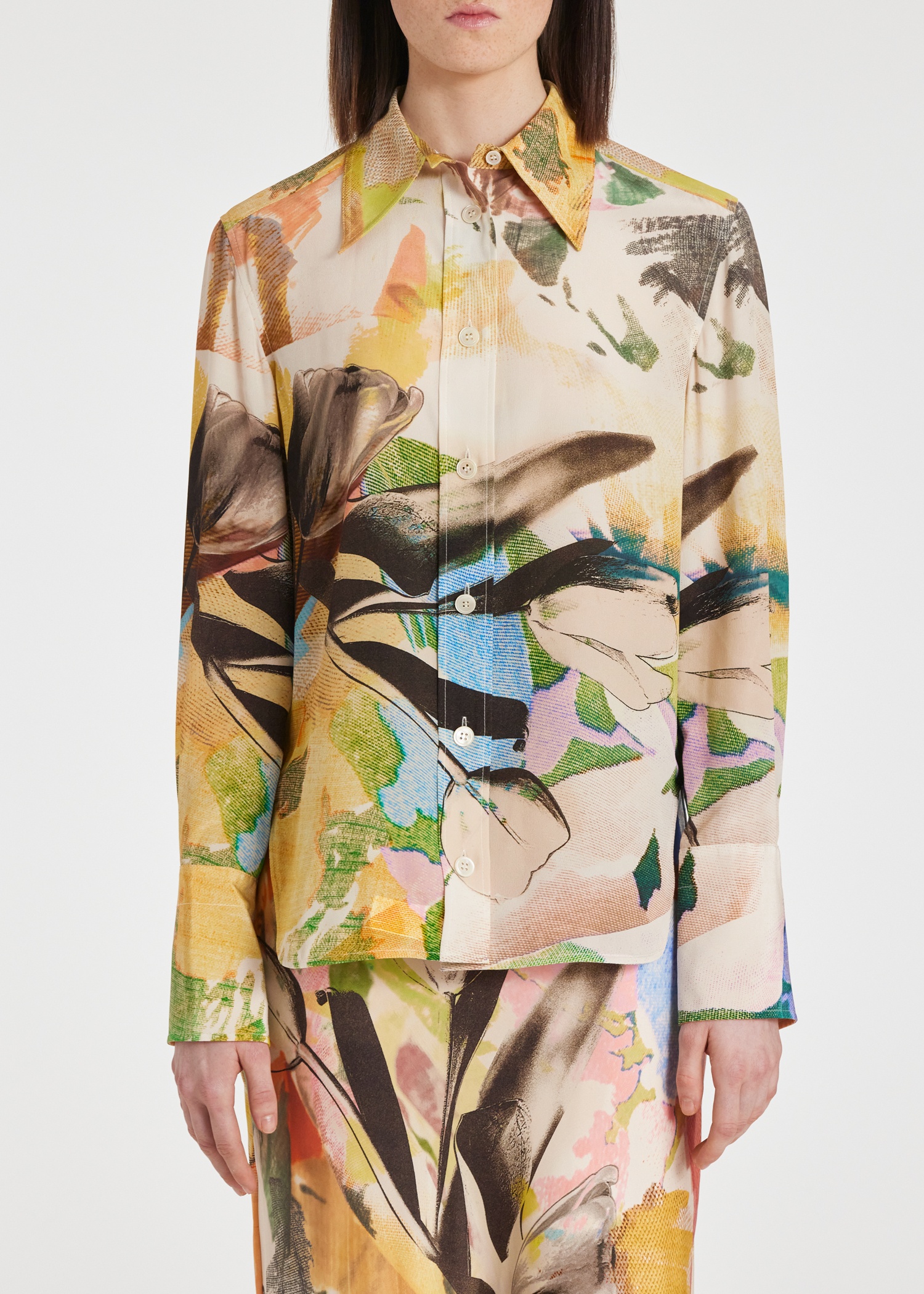 Women's 'Floral Collage' Silk Shirt - 3