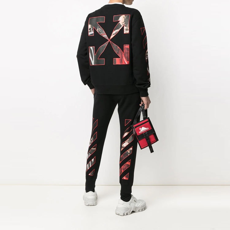 Off-White Caravaggio Slim Crewneck 'Black/Red' OMBA025R21FLE0051025 - 5