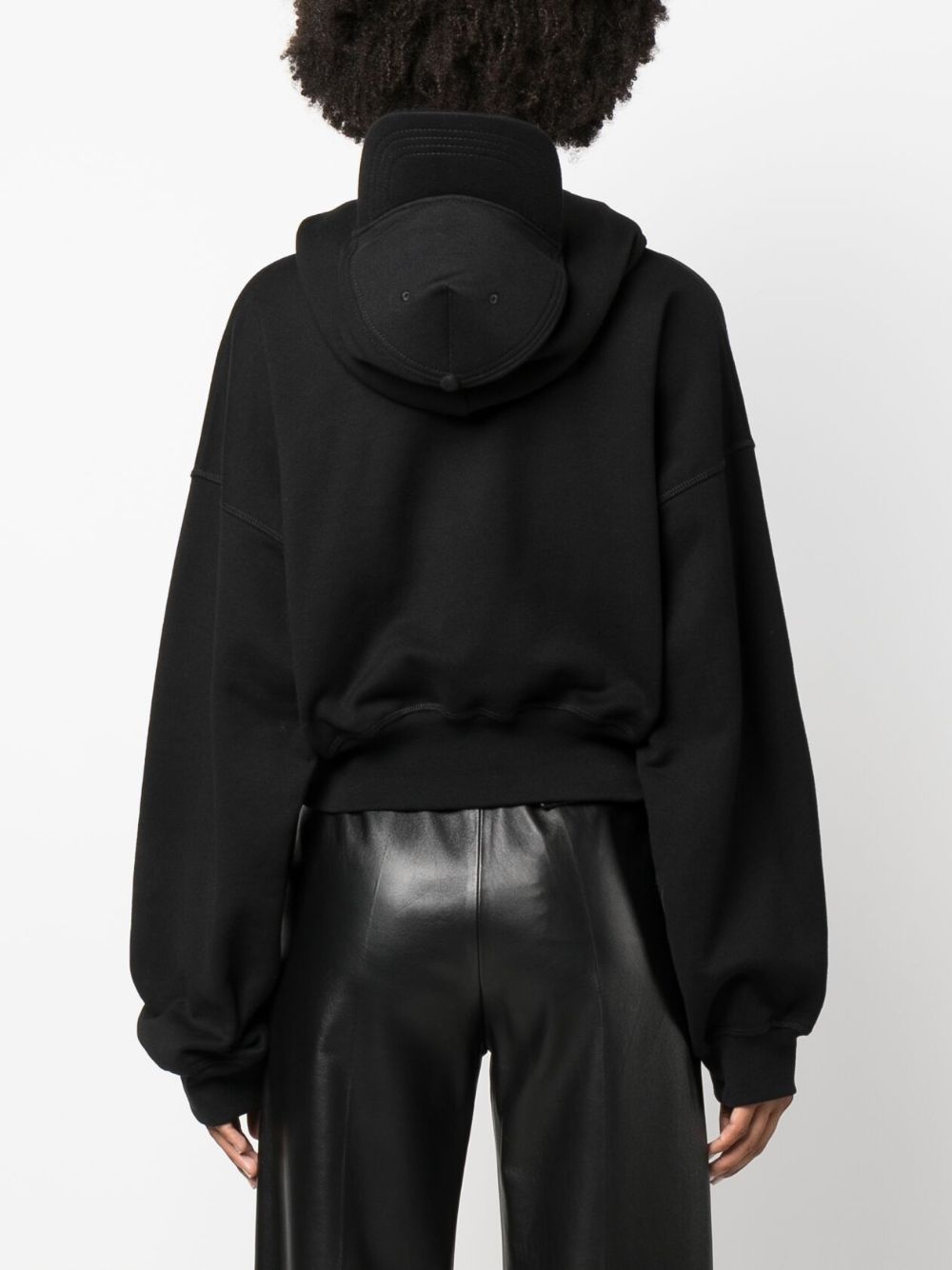 baseball-cap cotton cropped hoodie - 4