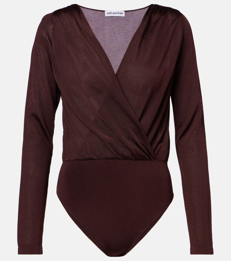 Draped knitted bodysuit 1