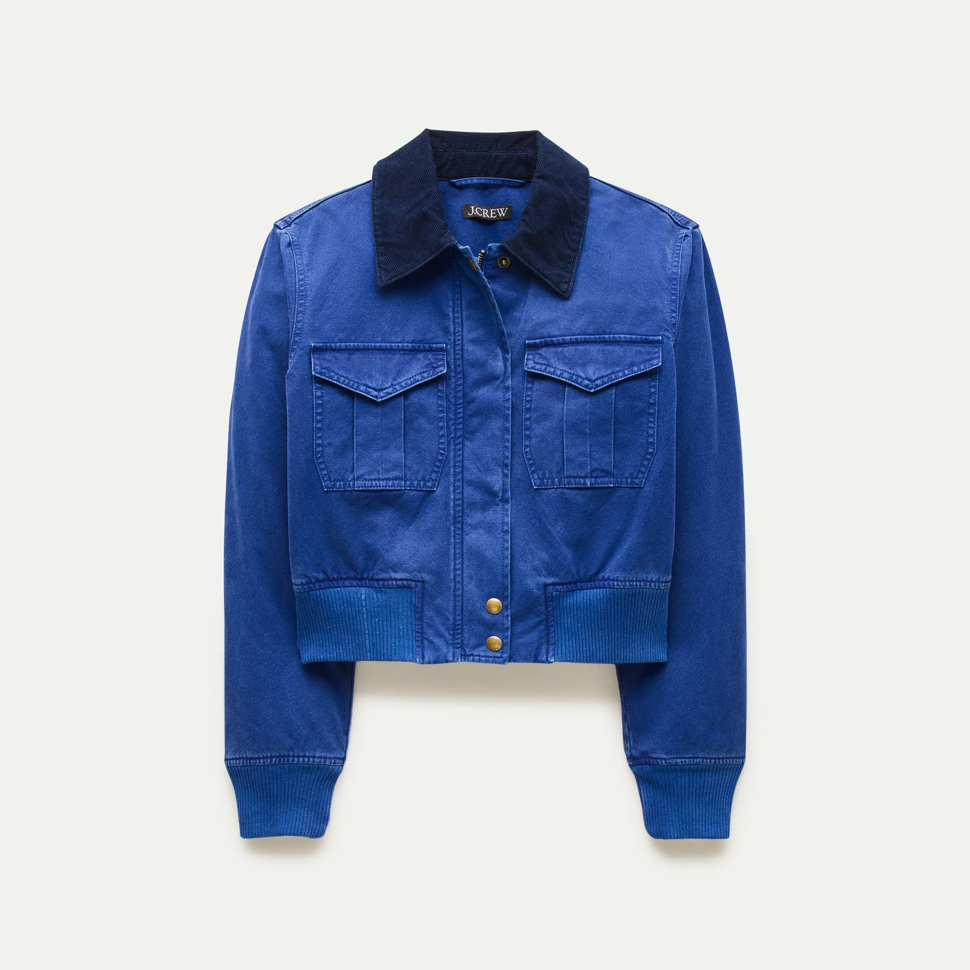 Cropped bomber jacket in cotton canvas - 1