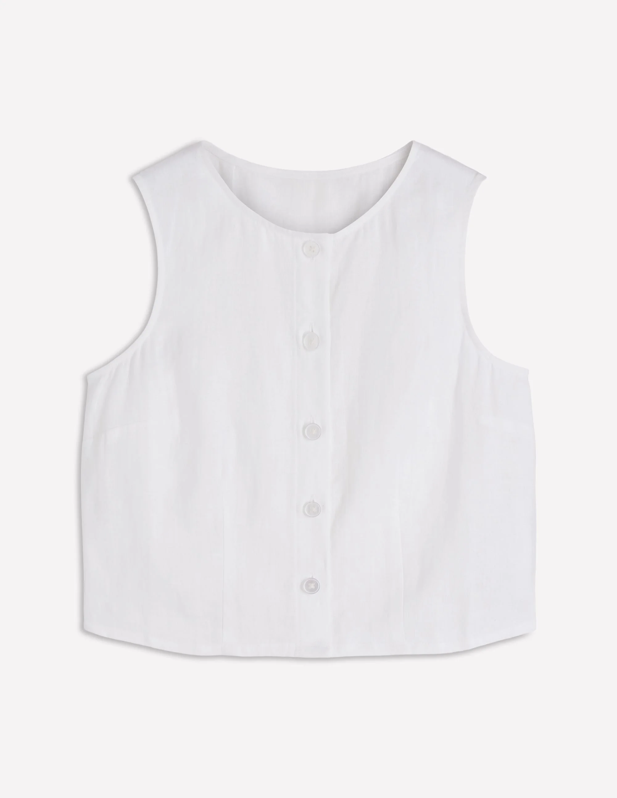Andrea Linen Shell Top-White - 1