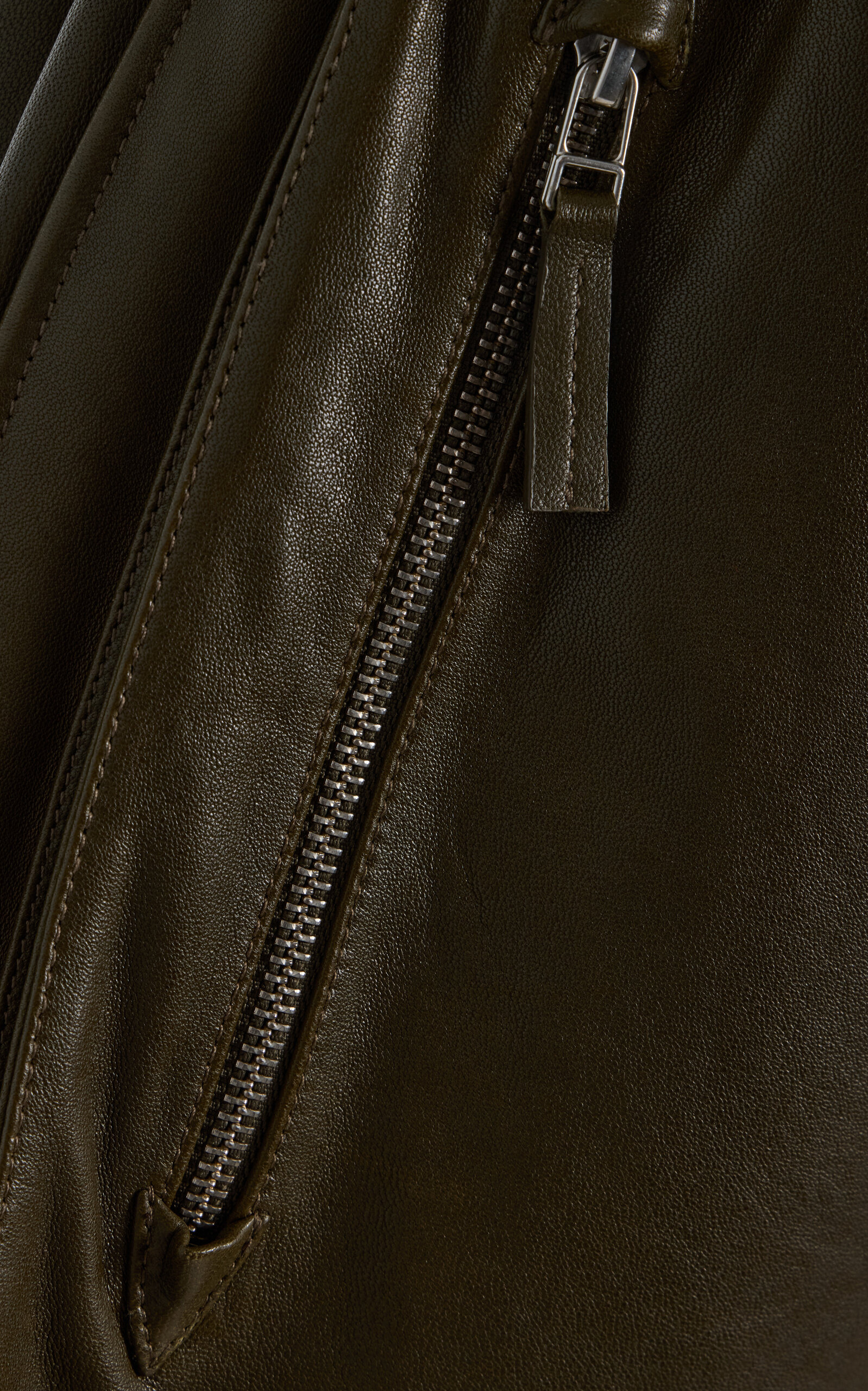 Leather Combat Shorts olive - 5