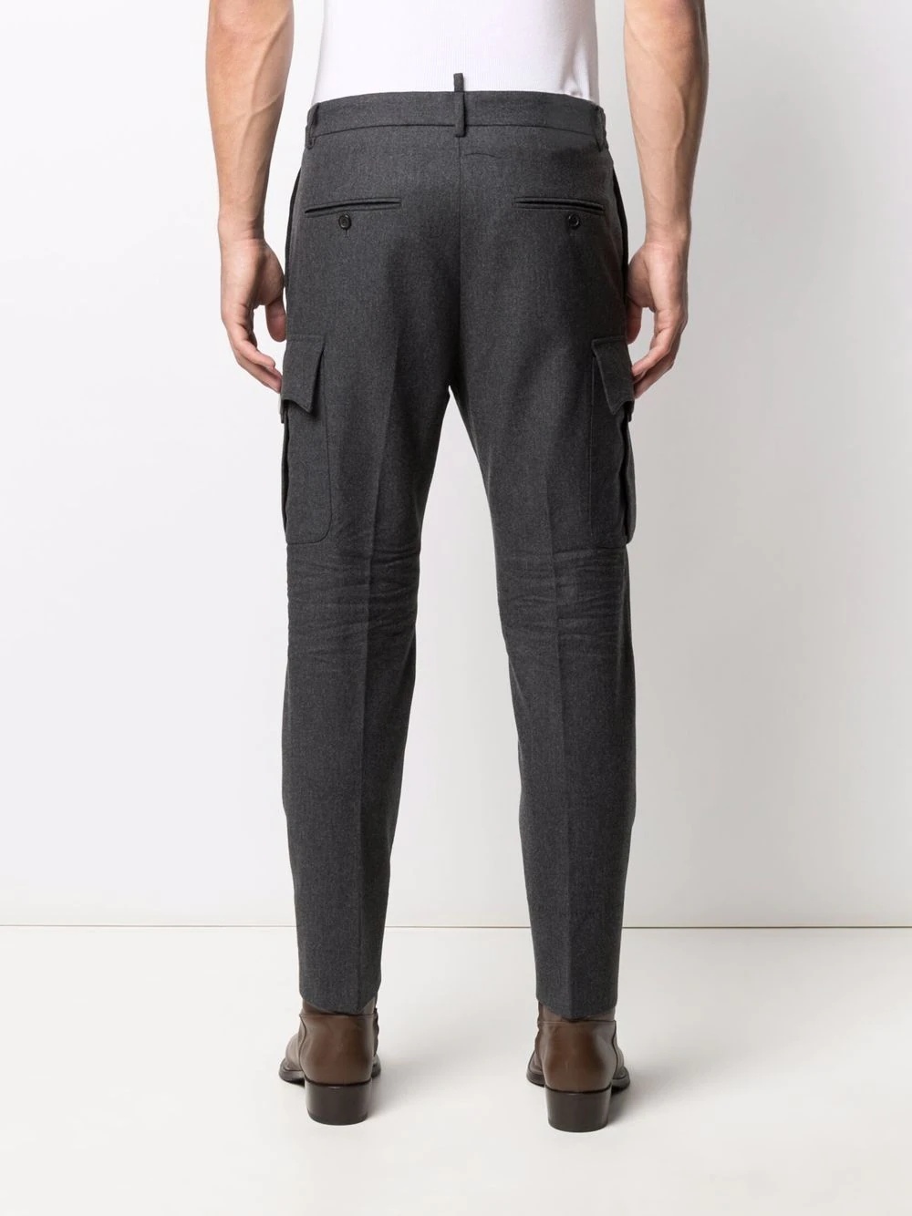 felt tapered trousers - 4