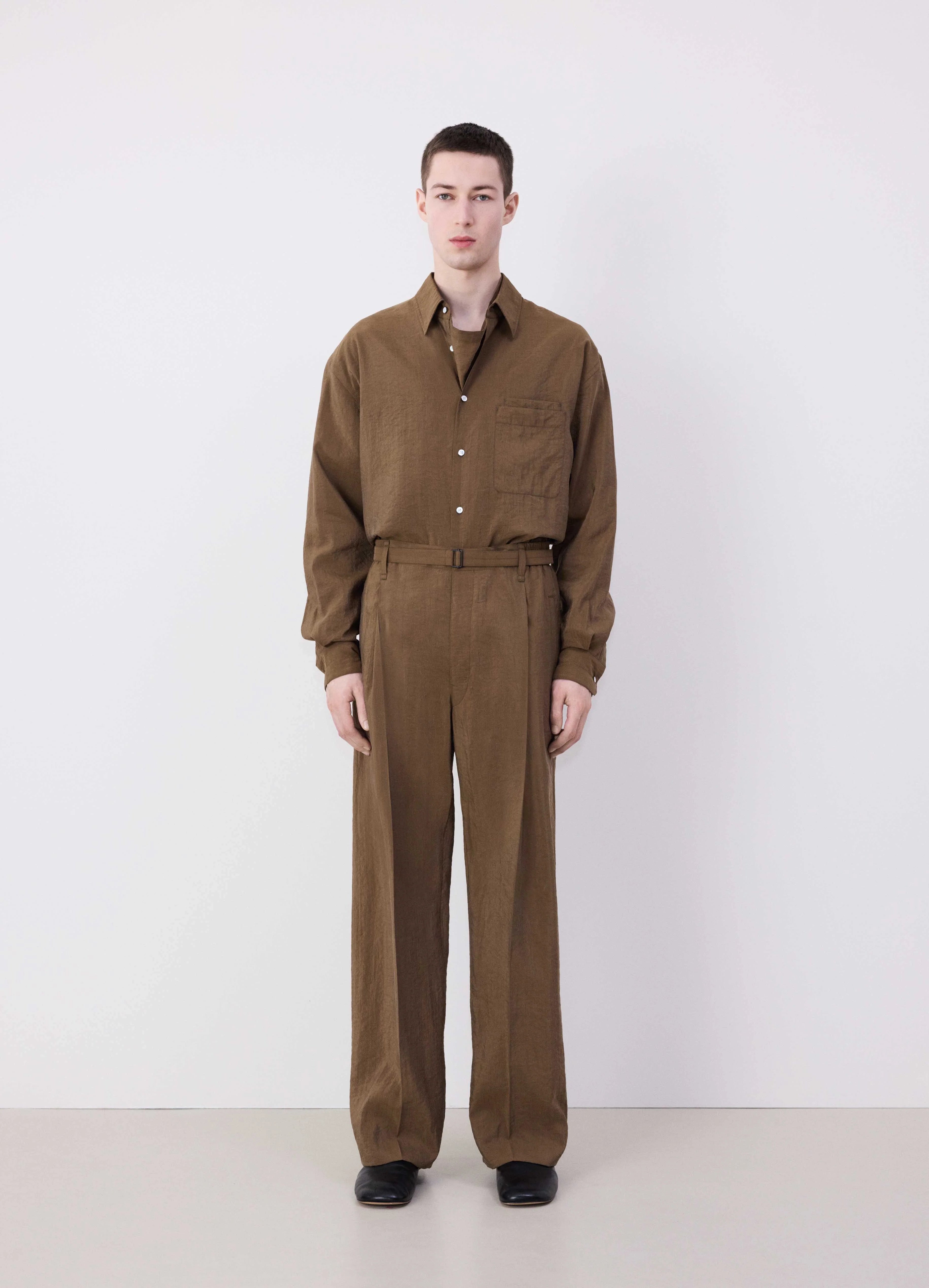 BELTED RELAXED PANTS - 3