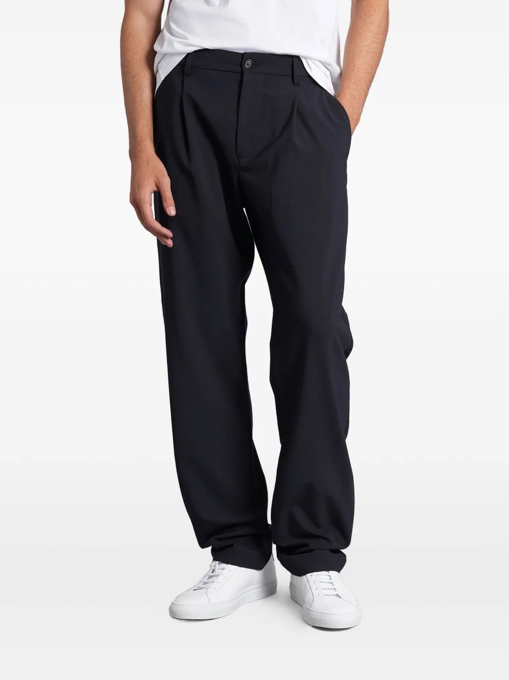 pleated-front flannel trousers - 1