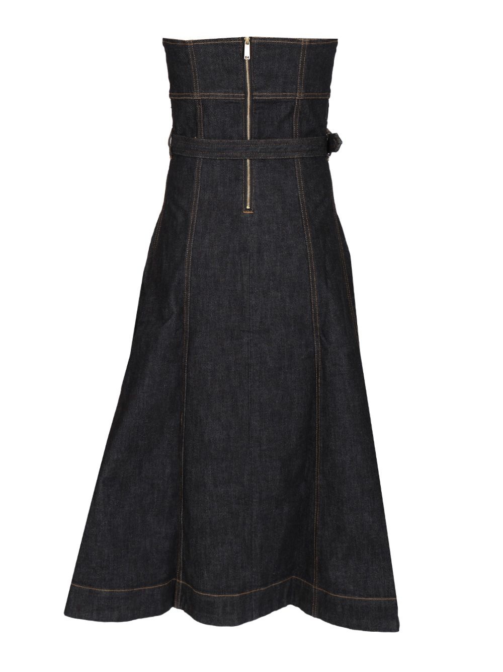 Indigo Denim Bandeau Midi Dress Dresses Blue - 2