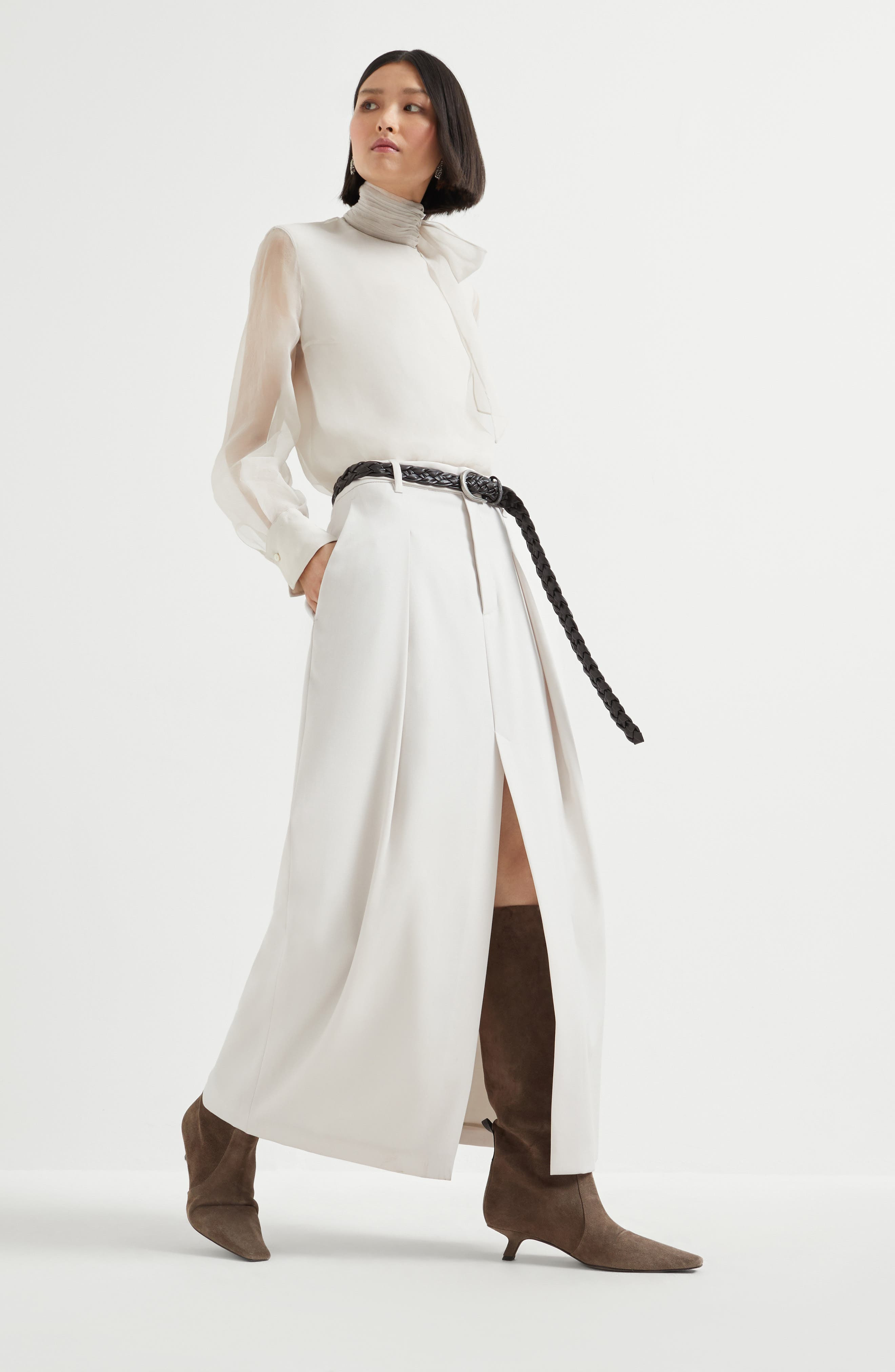 Brunello Cucinelli Curved sartorial skirt in Panama at Nordstrom - 5