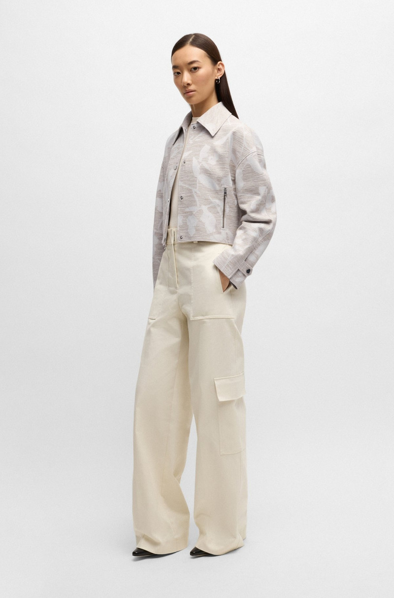 BOSS RELAXED-FIT BLAZER WITH FLORAL STRUCTURE outlook