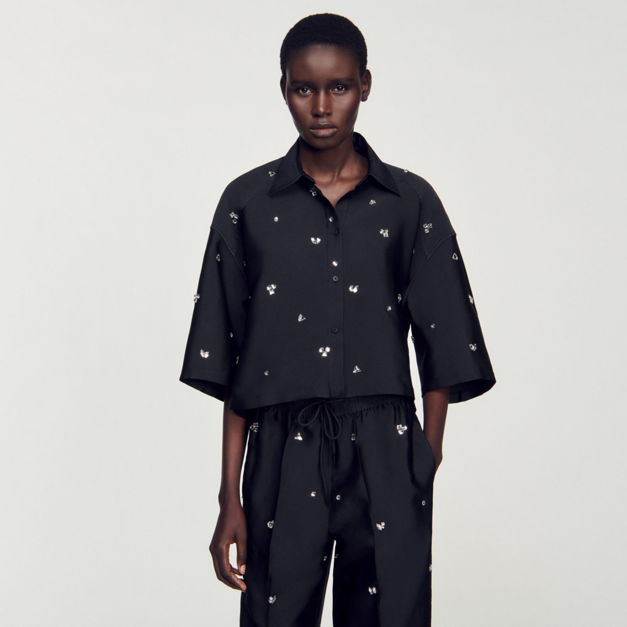 SHIRT EMBELLISHED WITH RHINESTONES - 5