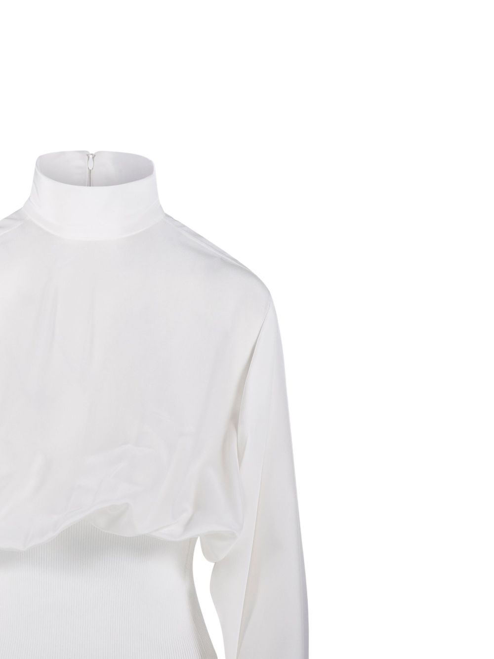 high-neck ribbed-waist top - 4