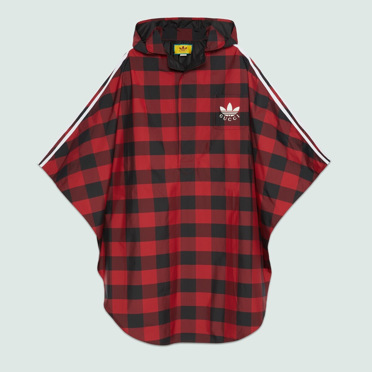 adidas x Gucci Gingham nylon cape coat - 1