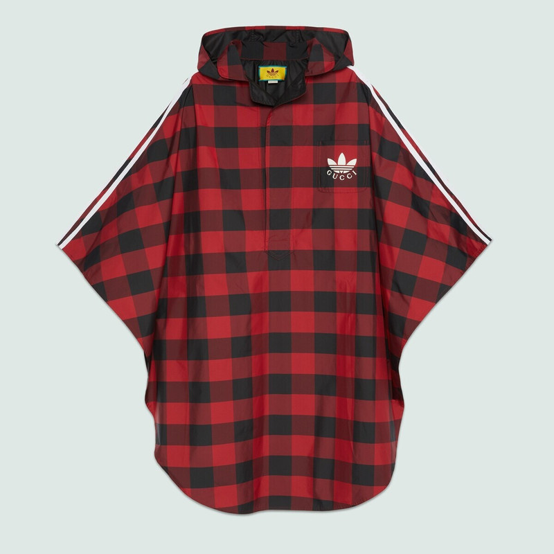 adidas x Gucci Gingham nylon cape coat 1