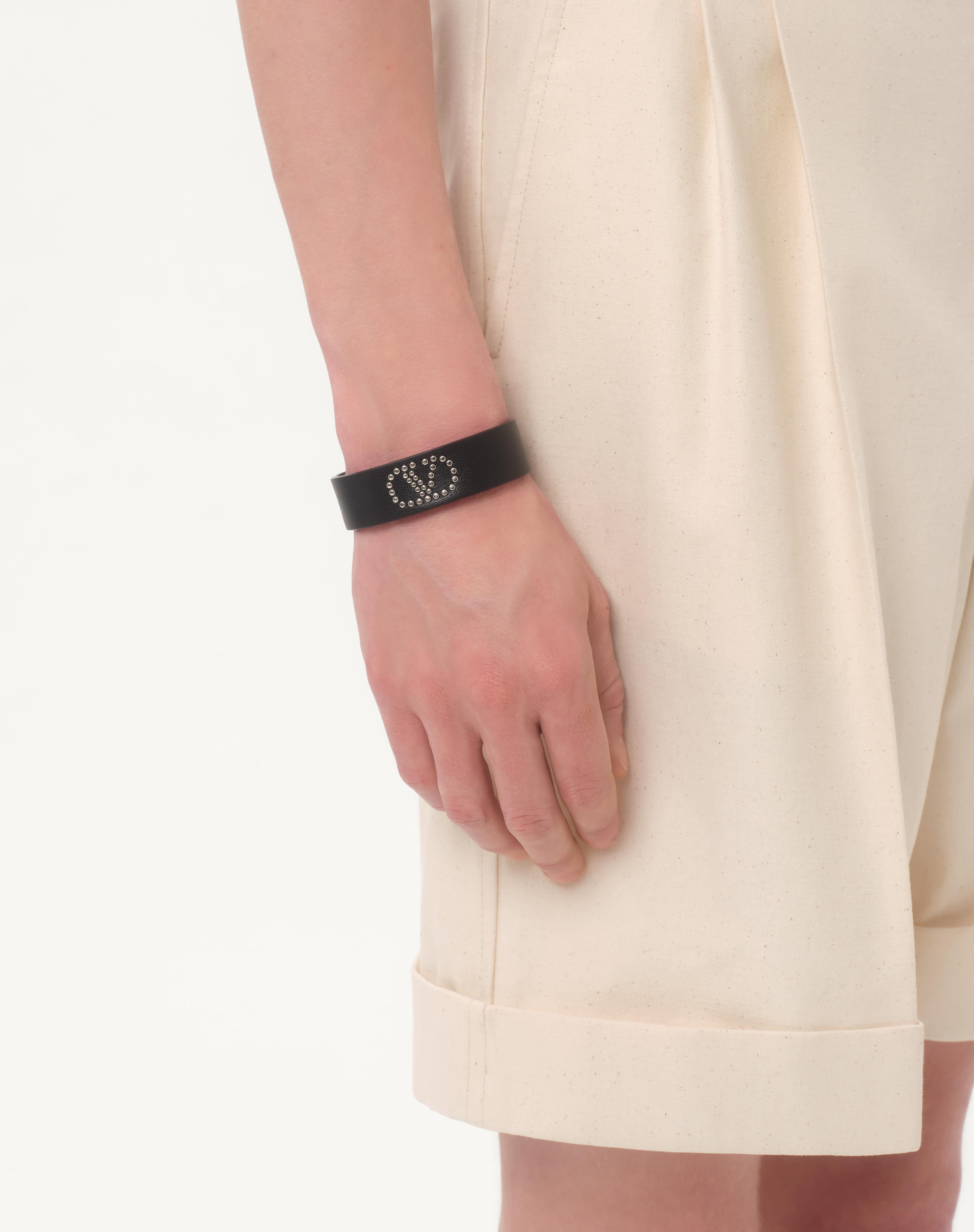 VALENTINO GARAVANI VLOGO SIGNATURE LEATHER AND METAL BRACELET - 2