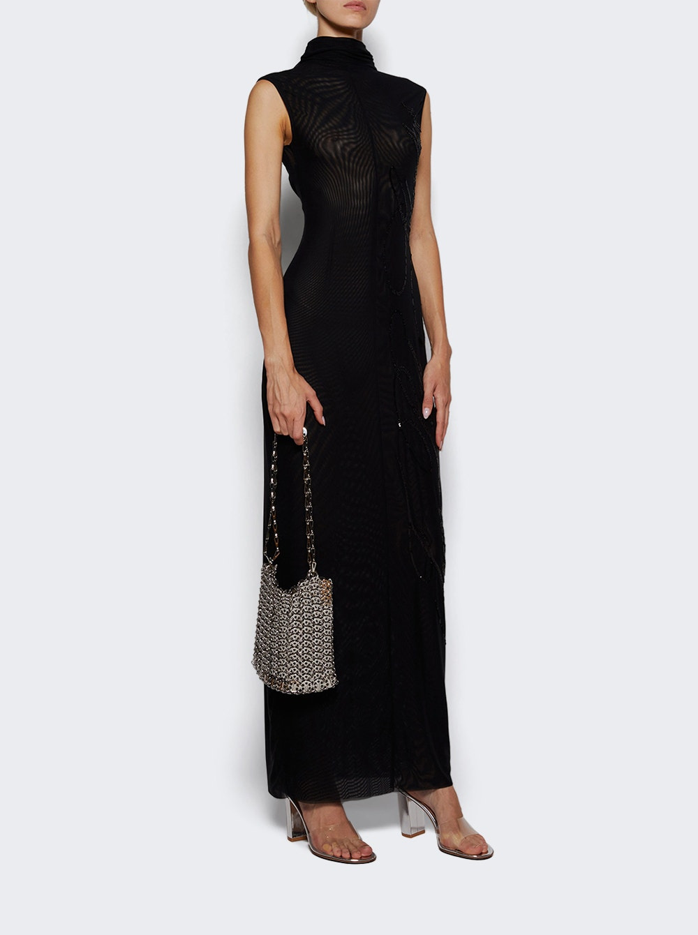 Long Sequin Dress Black - 2