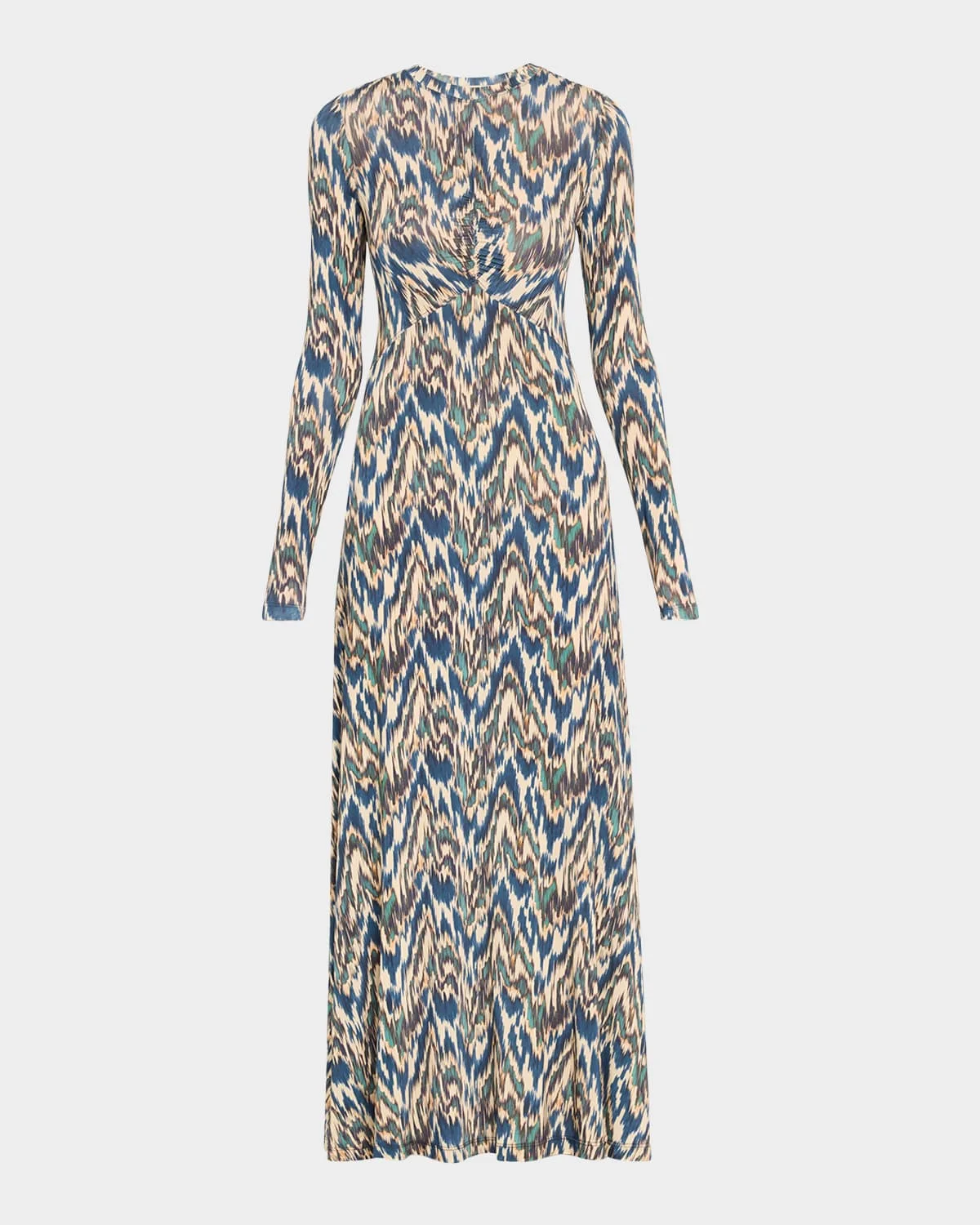 Naia Long-Sleeve Ruched Midi Dress - 1