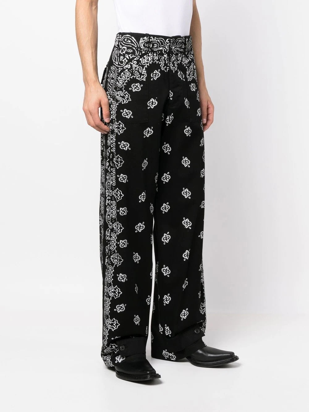 bandana-print straight-leg trousers - 3