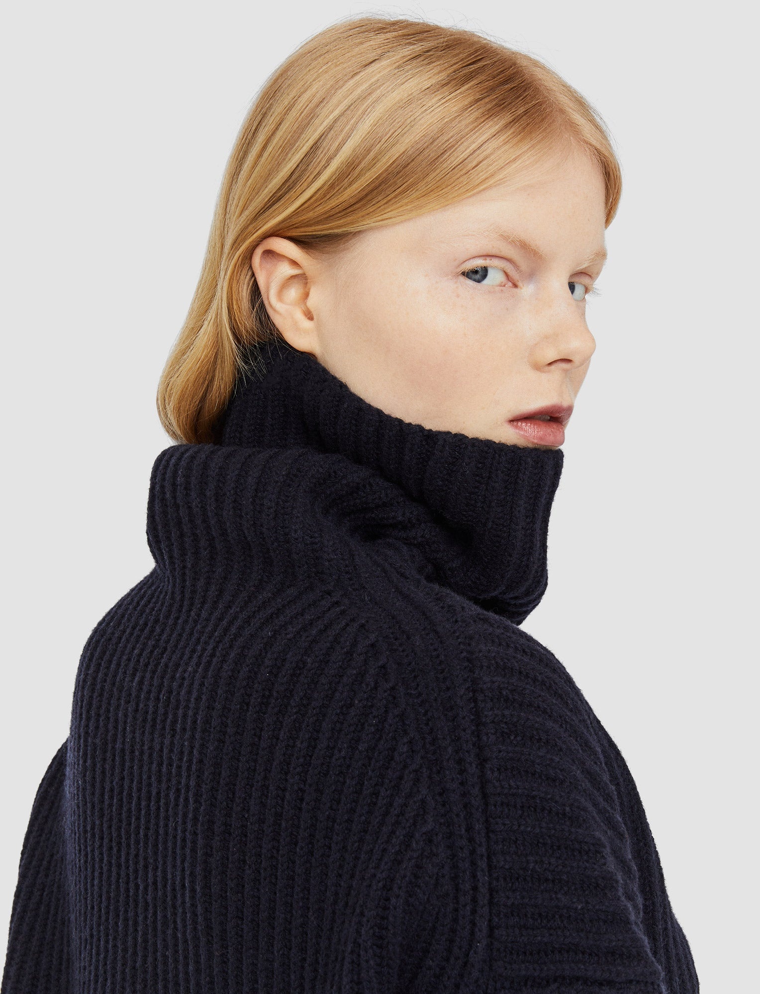 Cardigan Stitch High Neck Jumper - 6