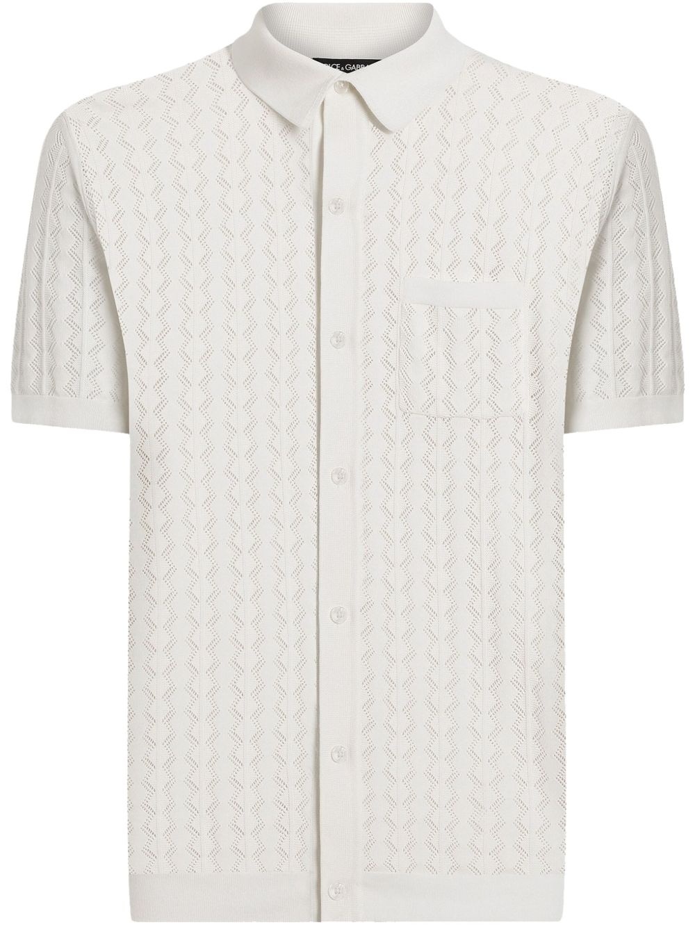 openwork cotton polo shirt - 1