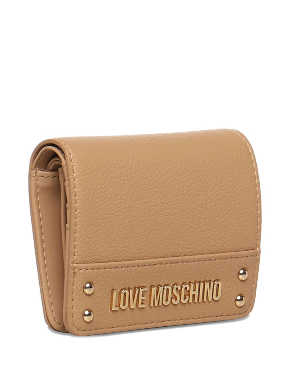 logo-plaque studded wallet - 3