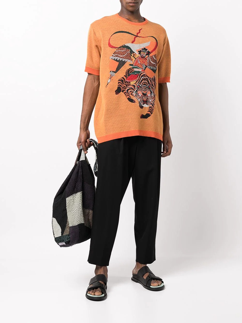 tiger intarsia-knit T-shirt - 2